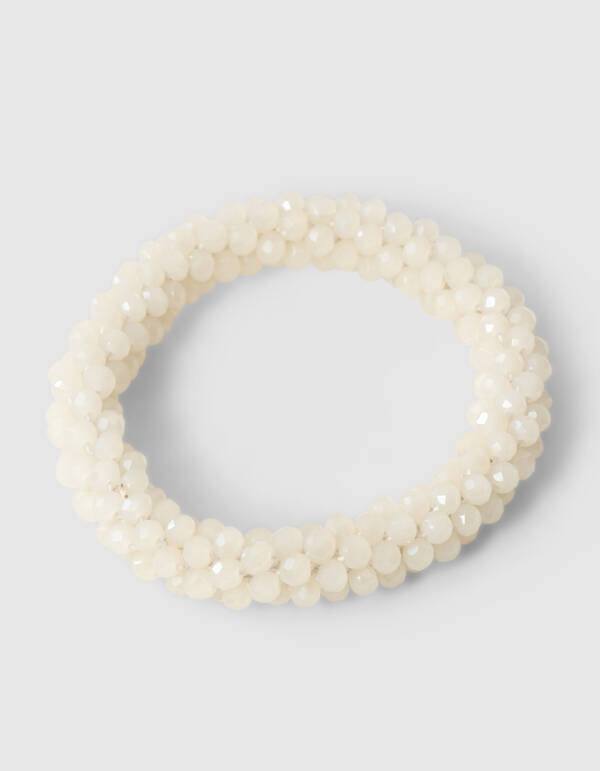 Beaded Haarelastiek Gebroken Wit SHOEBY ACCESSOIRES
