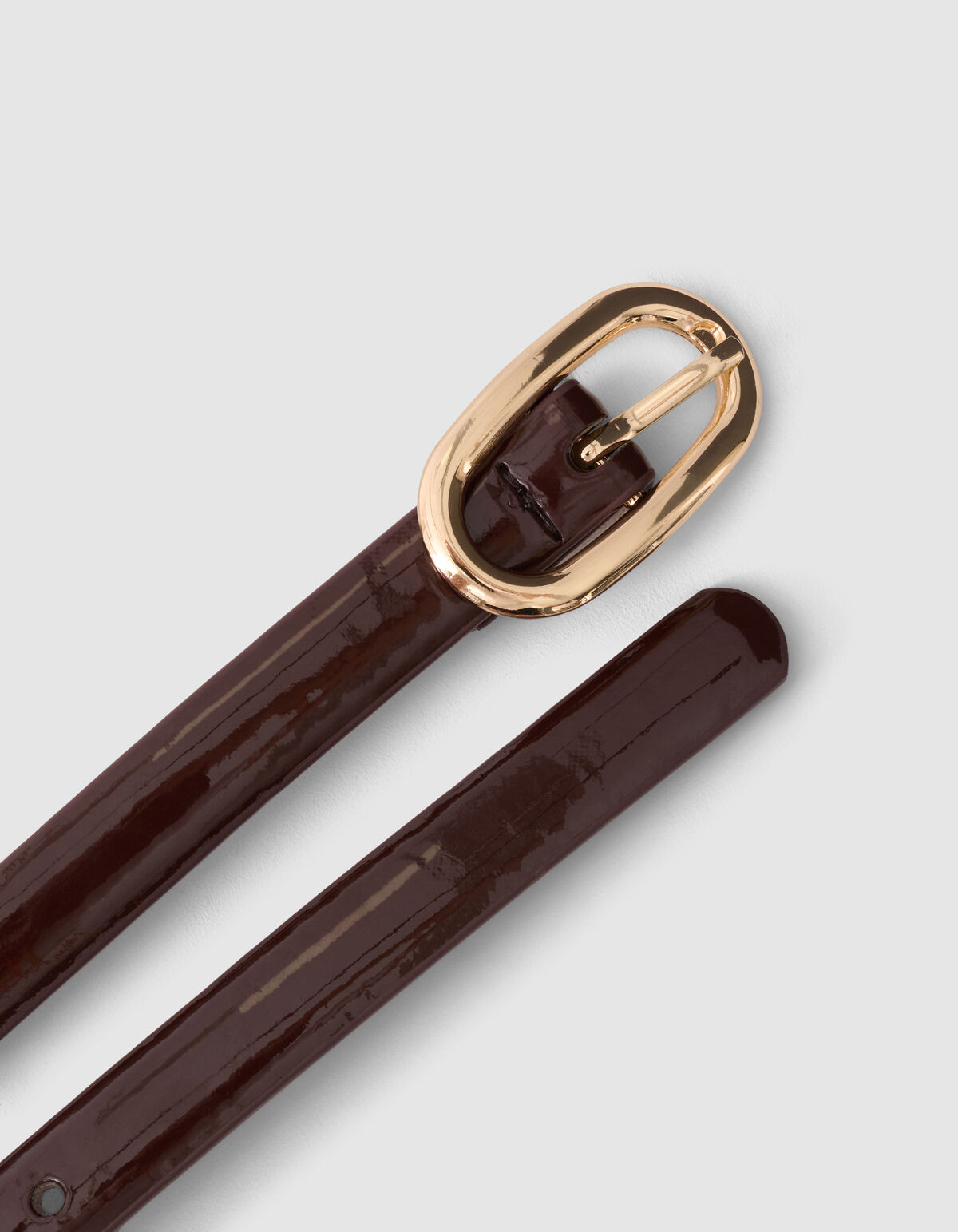 Smalle Riem Donkerbruin/Goud SHOEBY ACCESSOIRES