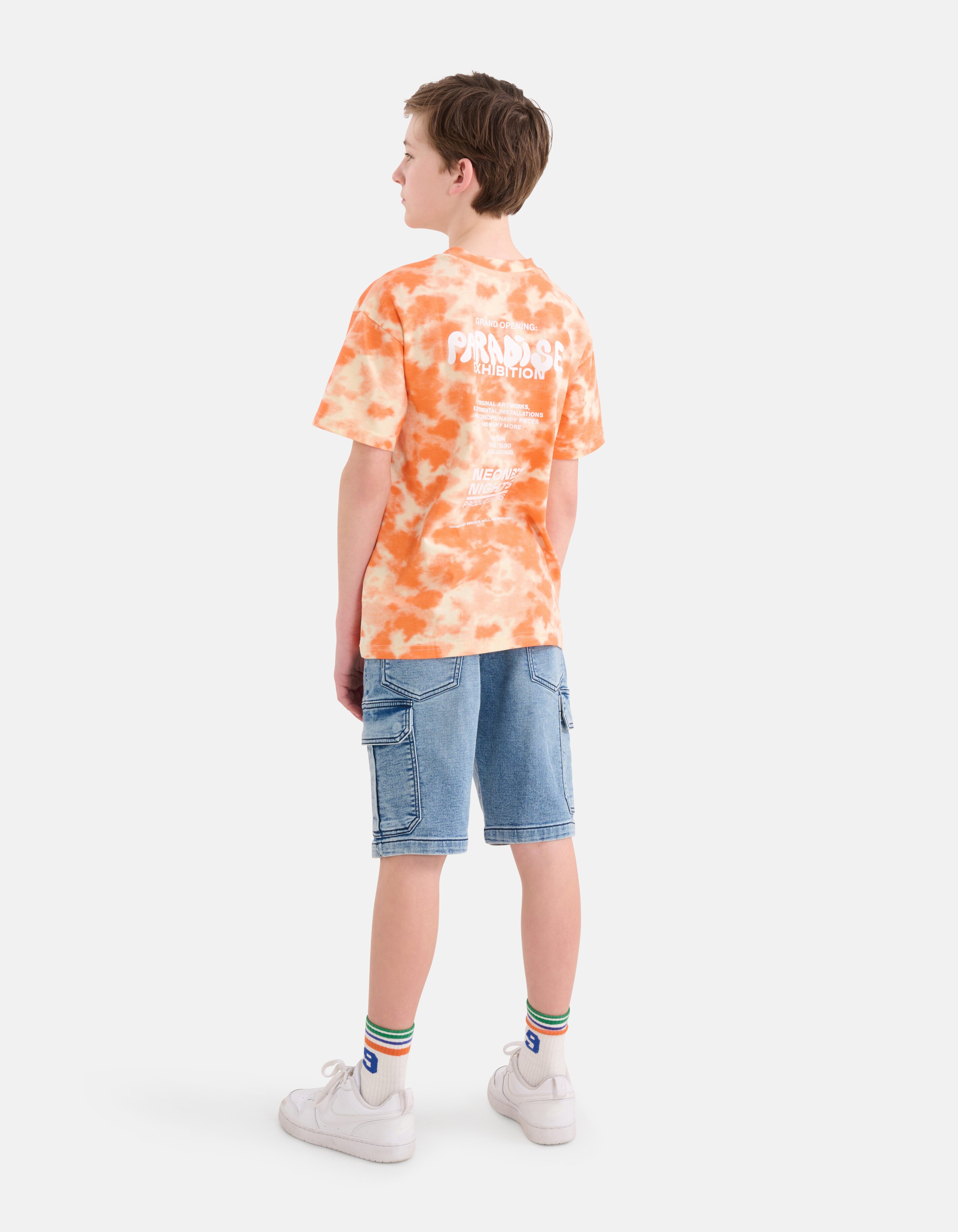 Tie Dye Print T-shirt Oranje SHOEBY BOYS
