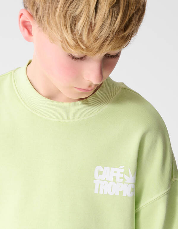 Caf&eacute; Tropico Artwork Sweater Lichtgroen SHOEBY BOYS