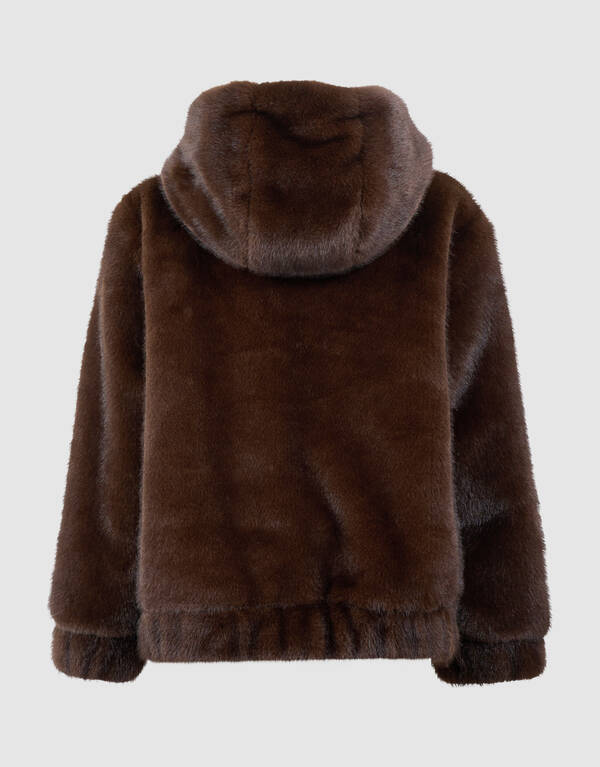 Fake Fur Jas Donkerbruin SHOEBY GIRLS