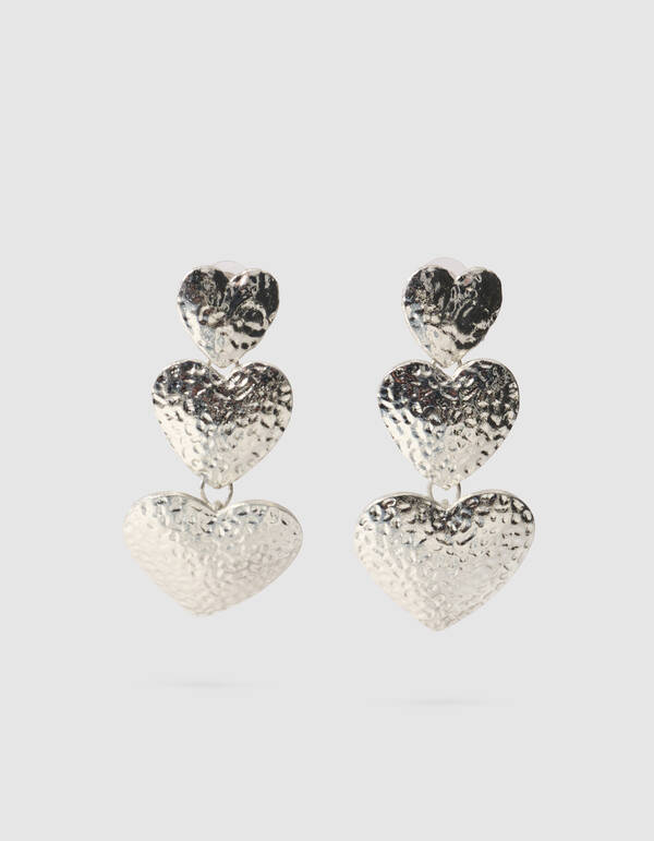 Triple Heart Oorbellen Zilver SHOEBY ACCESSOIRES