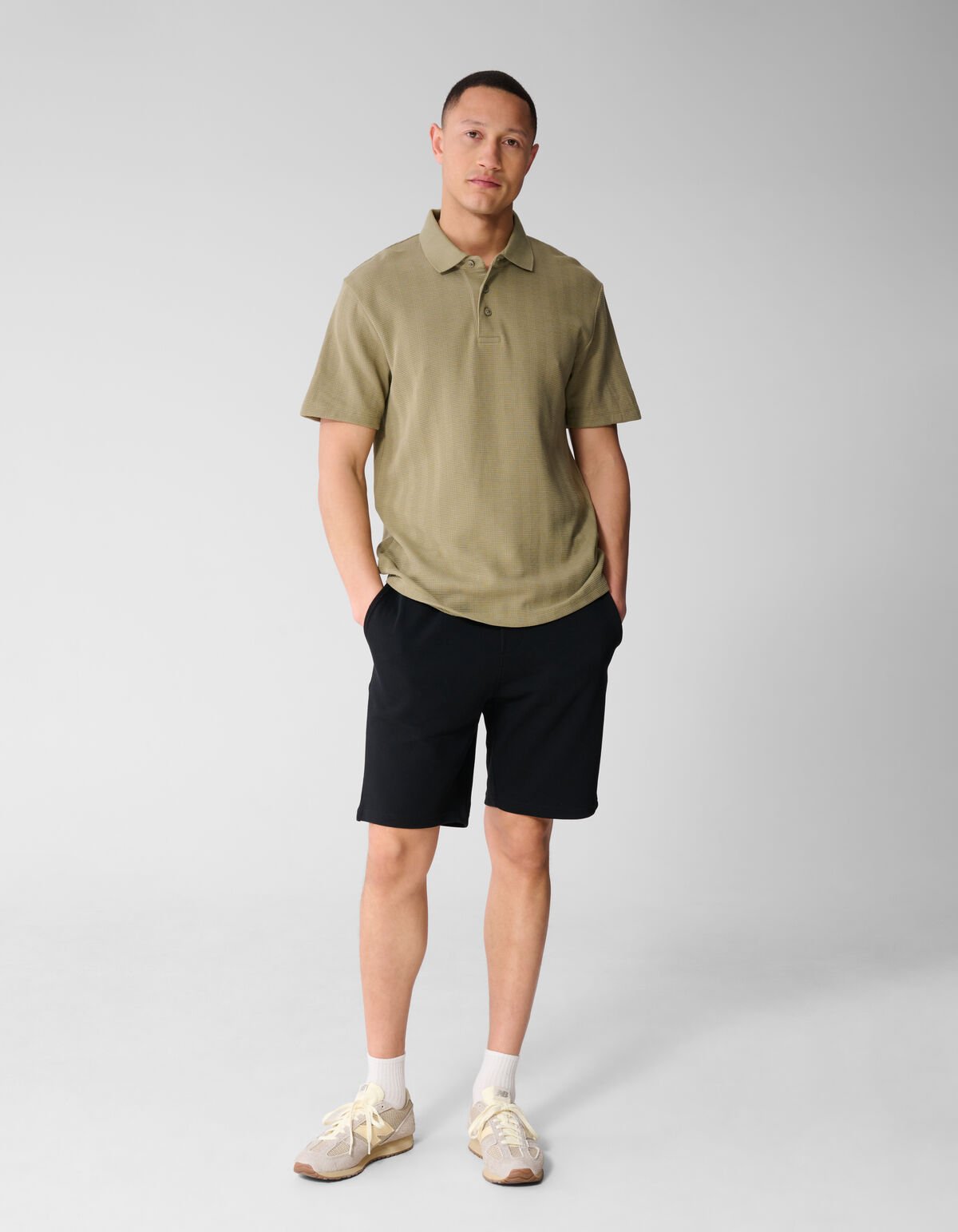 Waffle Stripe Polo Khaki SHOEBY MEN