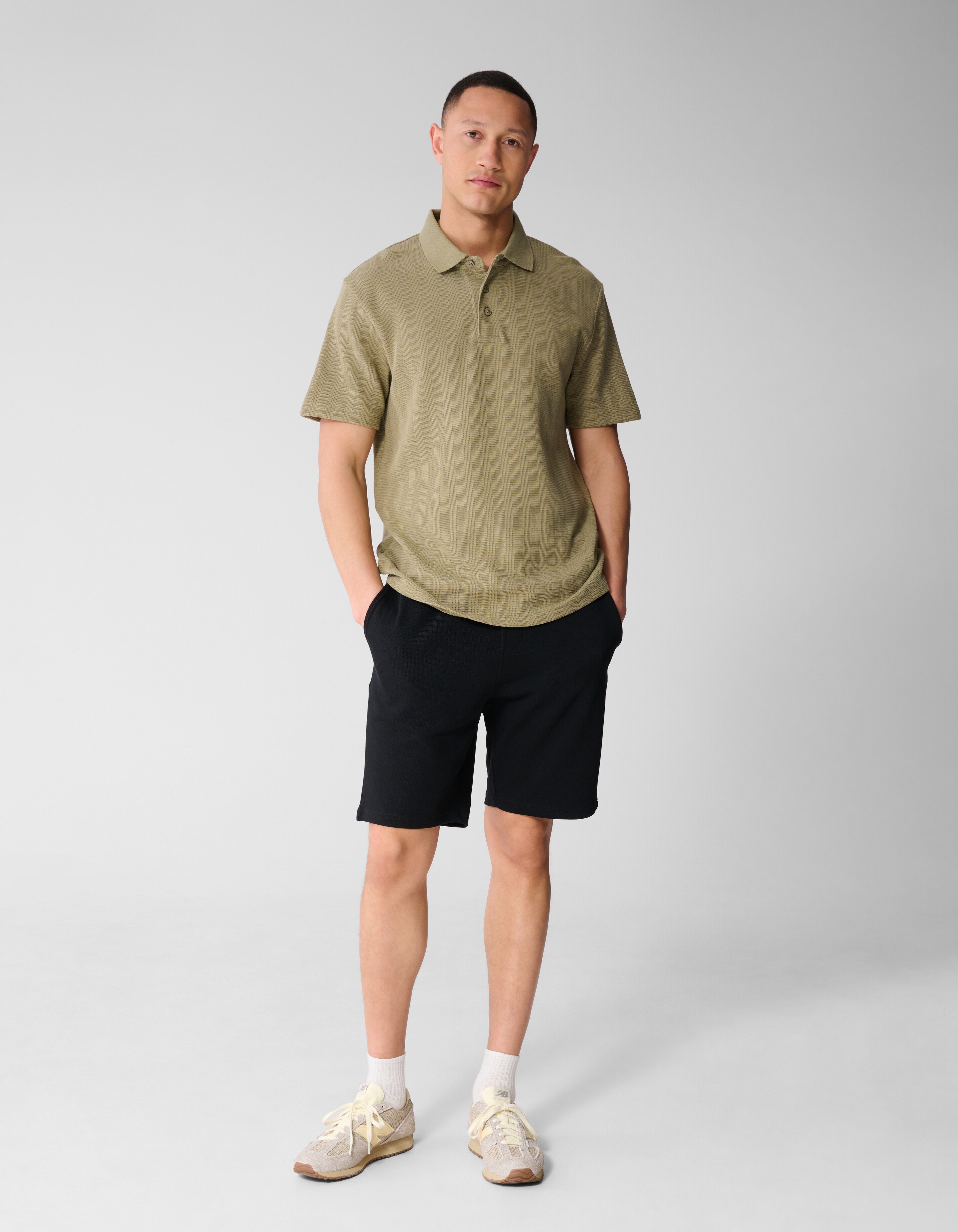 Waffle Stripe Polo Khaki SHOEBY MEN