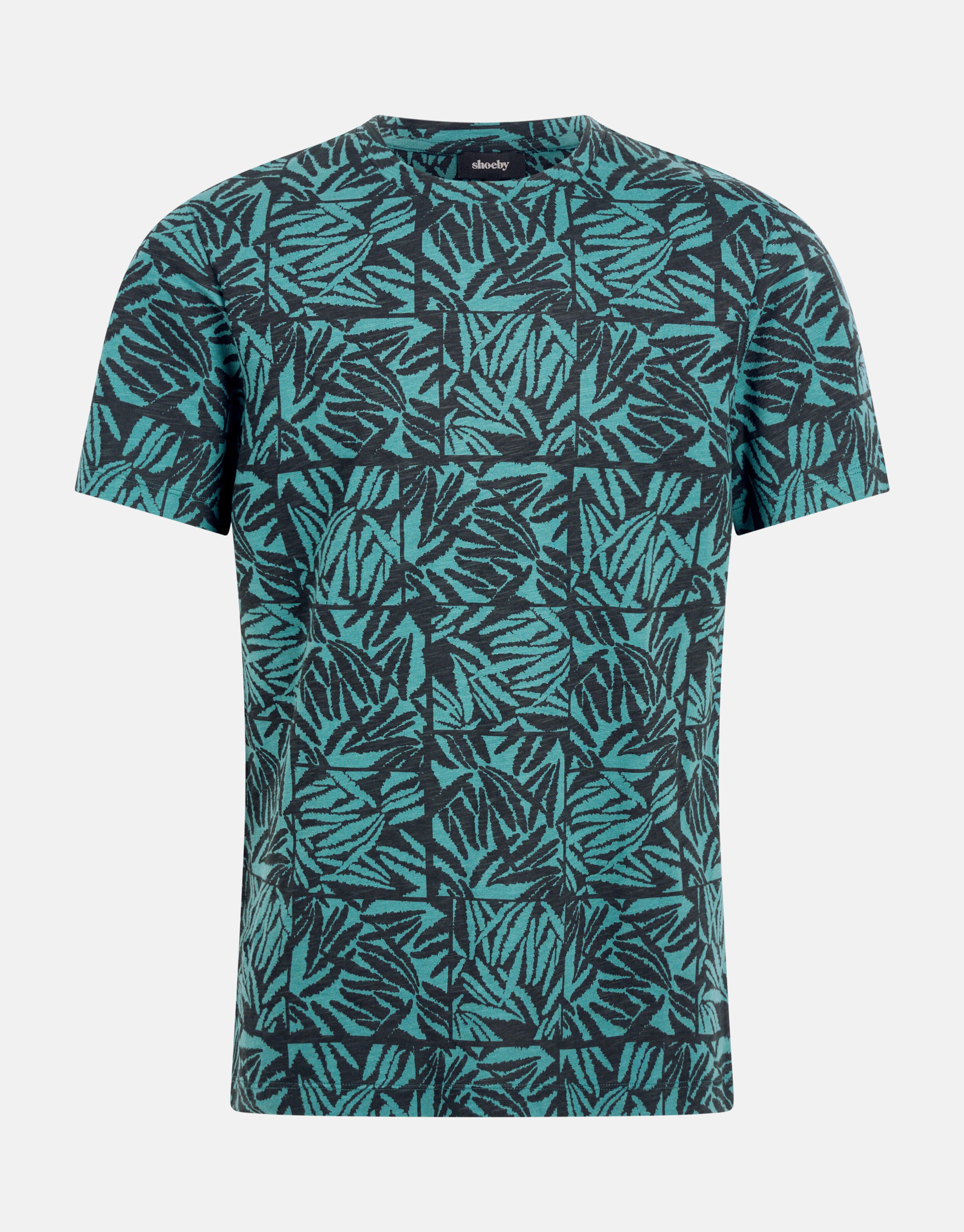 Printed T-shirt Turquoise SHOEBY MEN