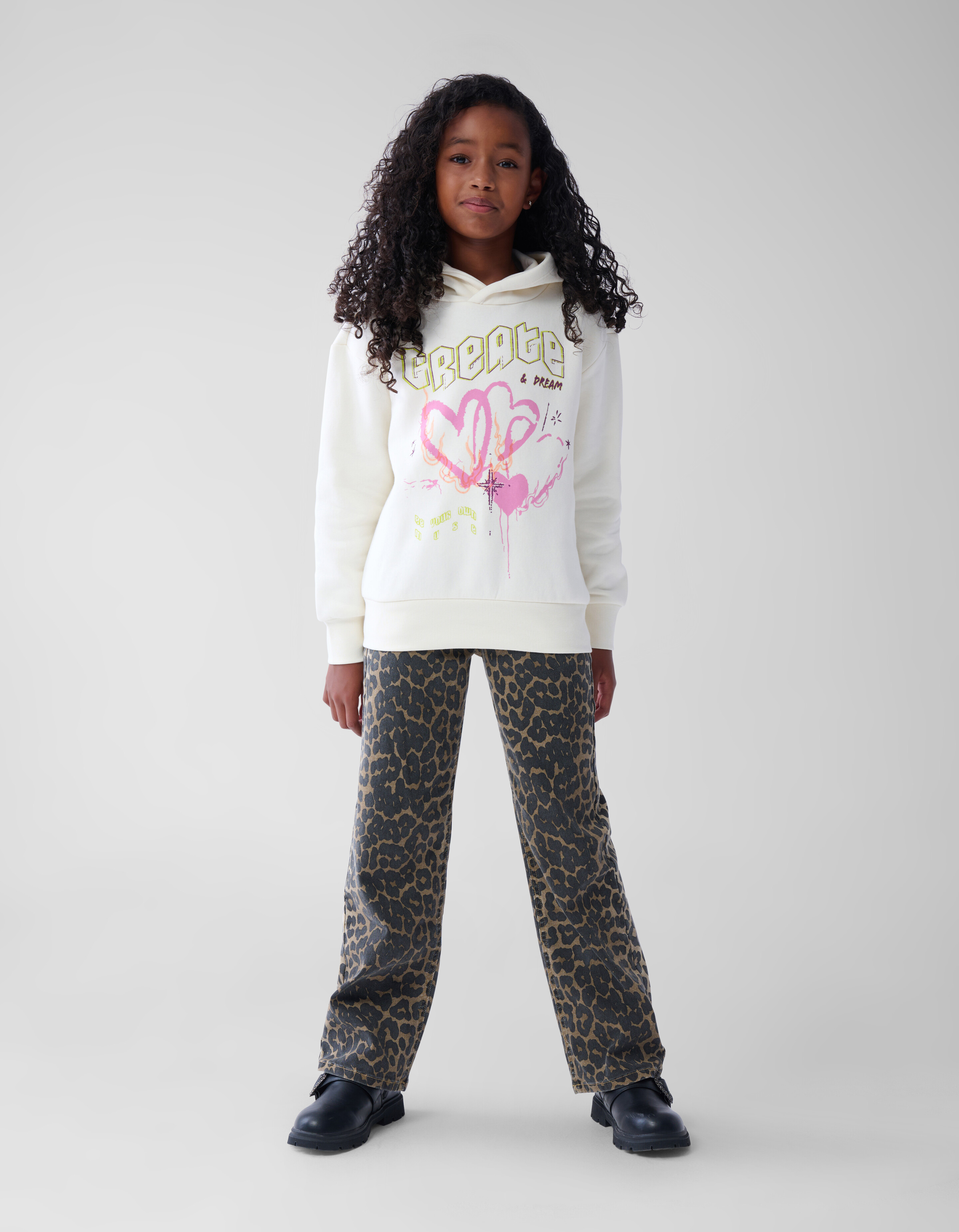 Artwork Hoodie Gebroken Wit SHOEBY GIRLS