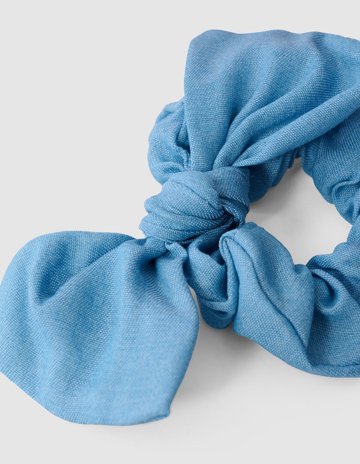 Denim Strik Scrunchie Lichtblauw SHOEBY ACCESSOIRES