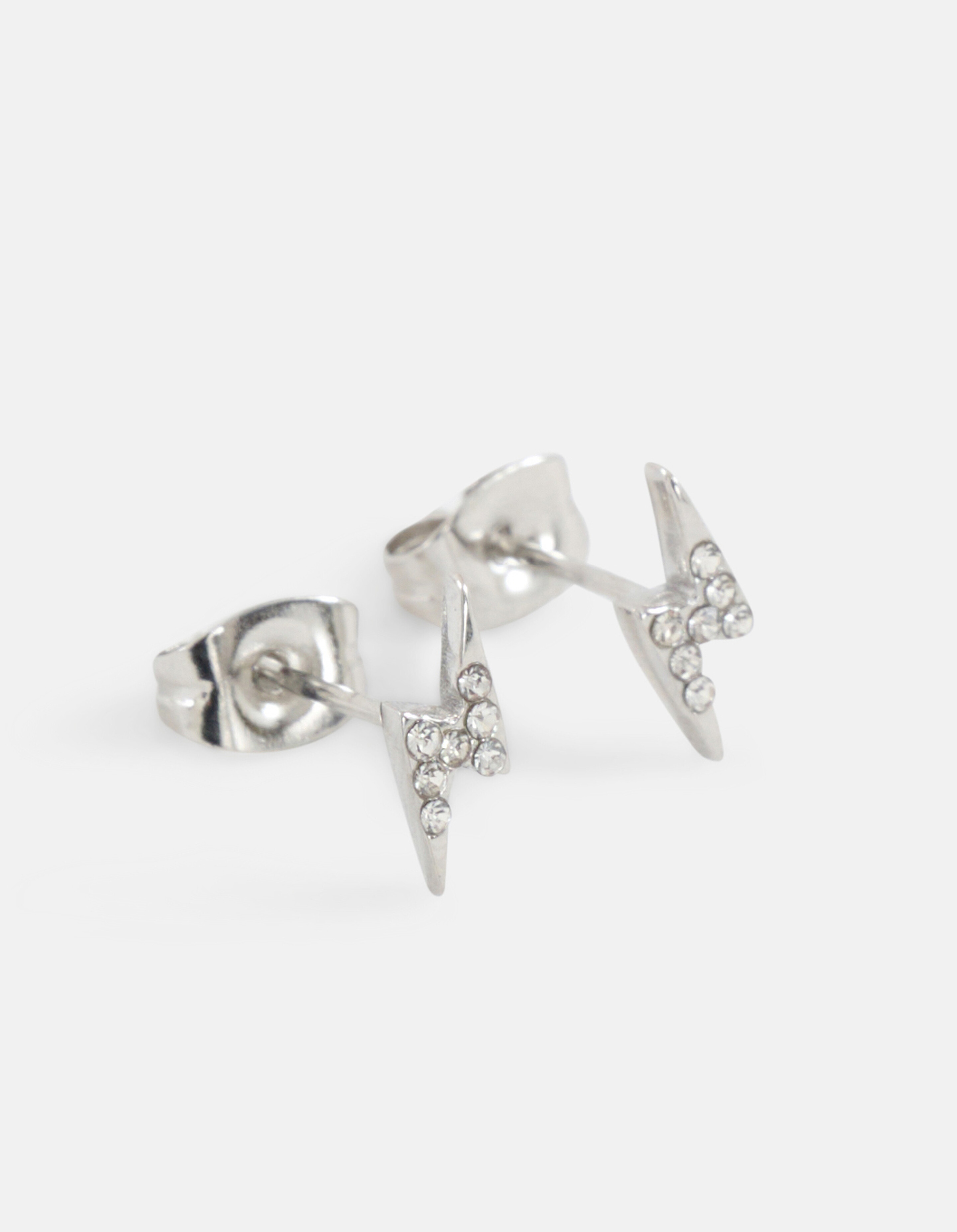 Bliksem Stud Oorbellen Zilver ACCESSOIRES SHOEBY