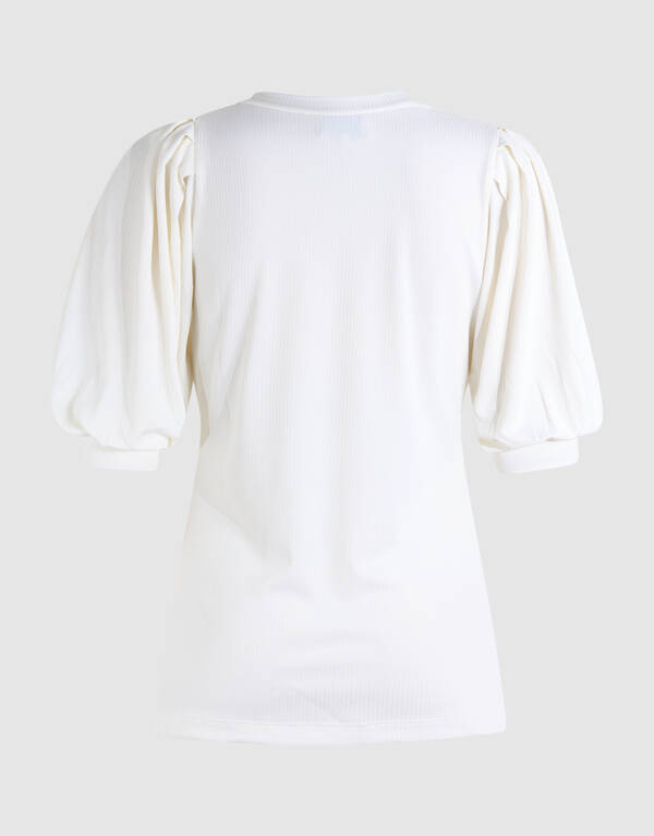 Rib Jersey Top Wit SHOEBY WOMEN