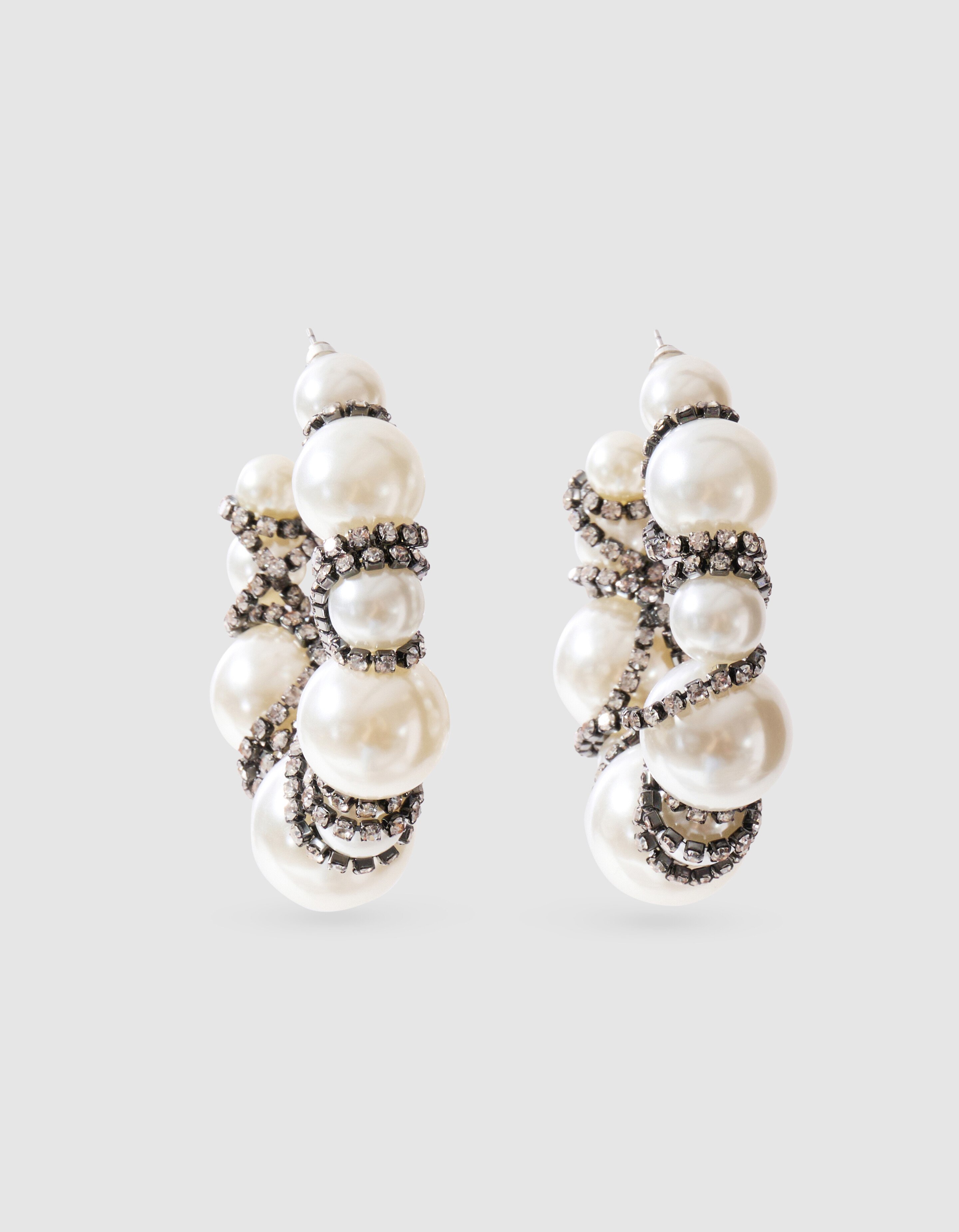 Parel Hoops Oorbellen Gebroken Wit SHOEBY ACCESSOIRES
