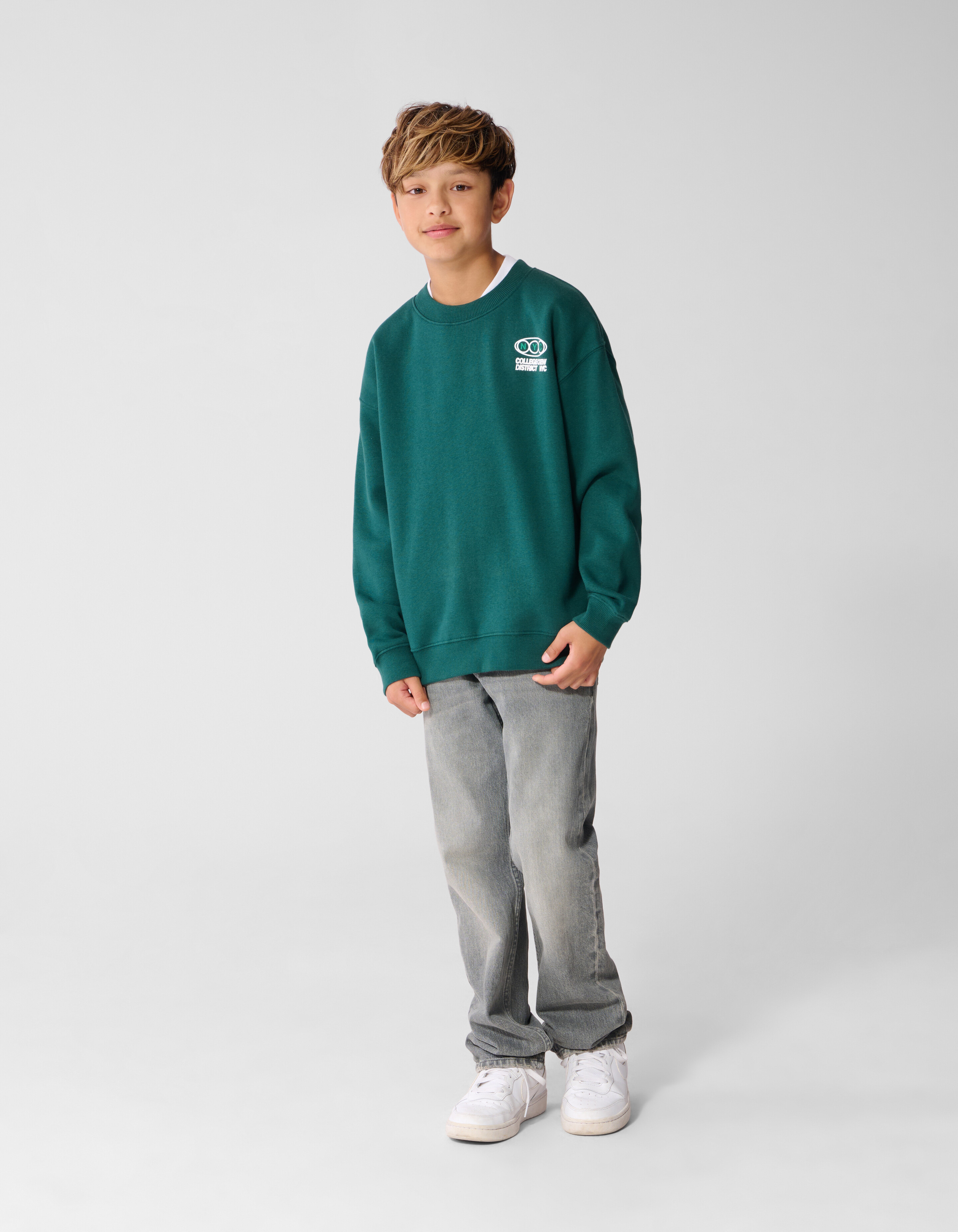 Oversized Sweater Donkergroen SHOEBY BOYS