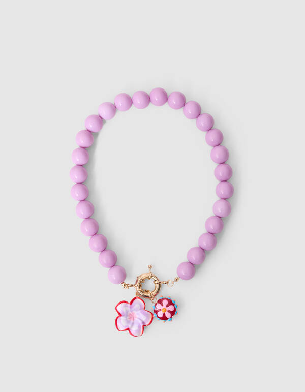 Statement Bloem Ketting Roze SHOEBY ACCESSOIRES