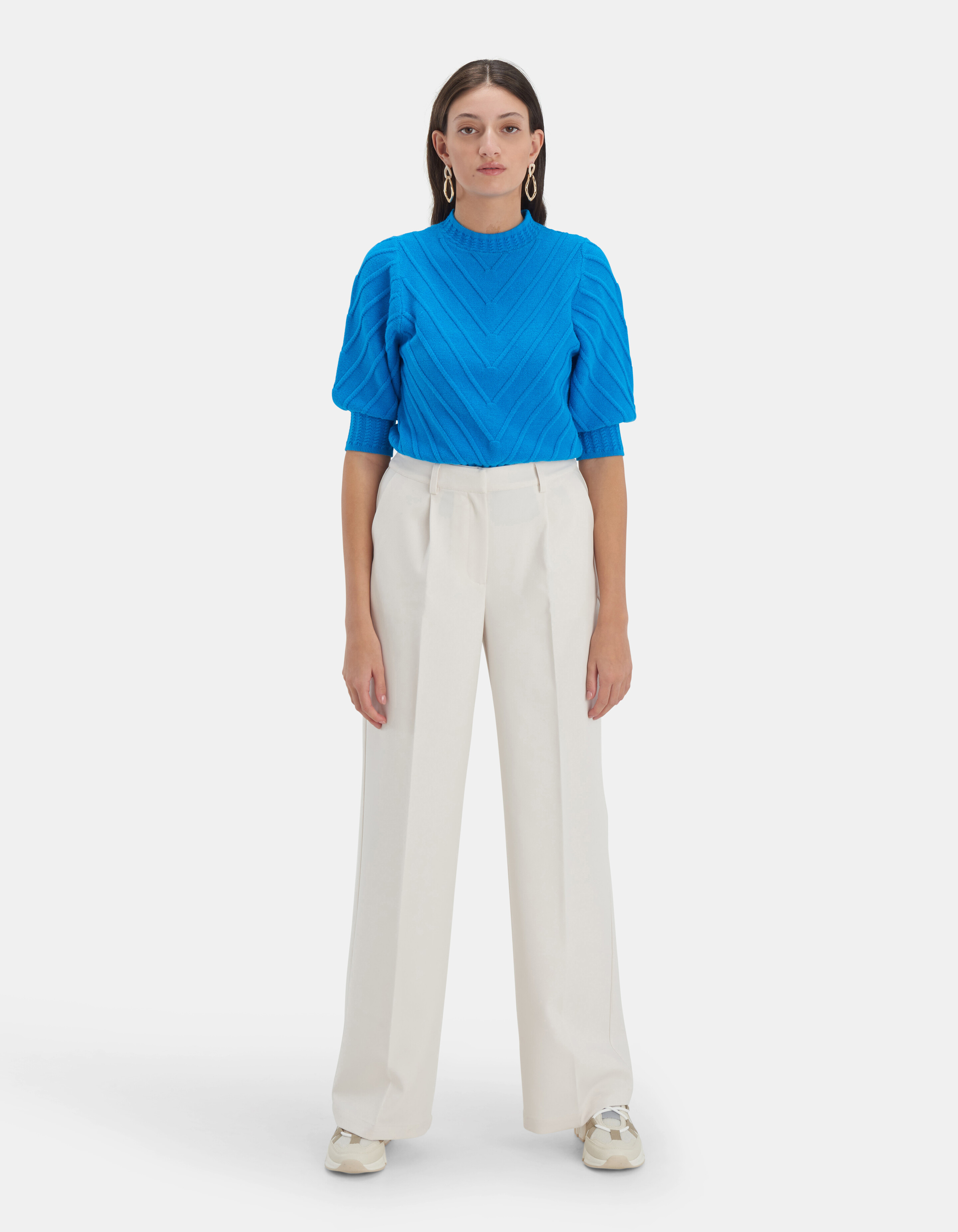Wide Leg Pantalon Gebroken Wit EKSEPT