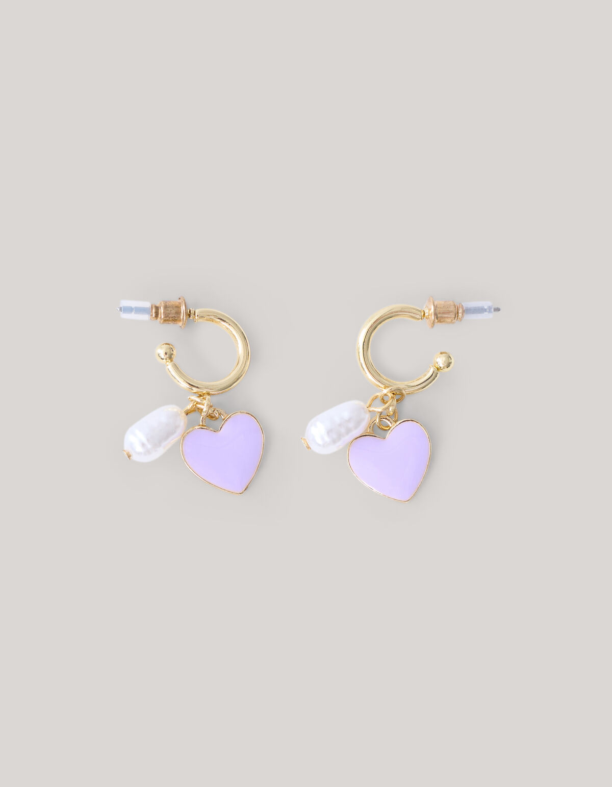 Heart Oorbellen paars SHOEBY ACCESSOIRES