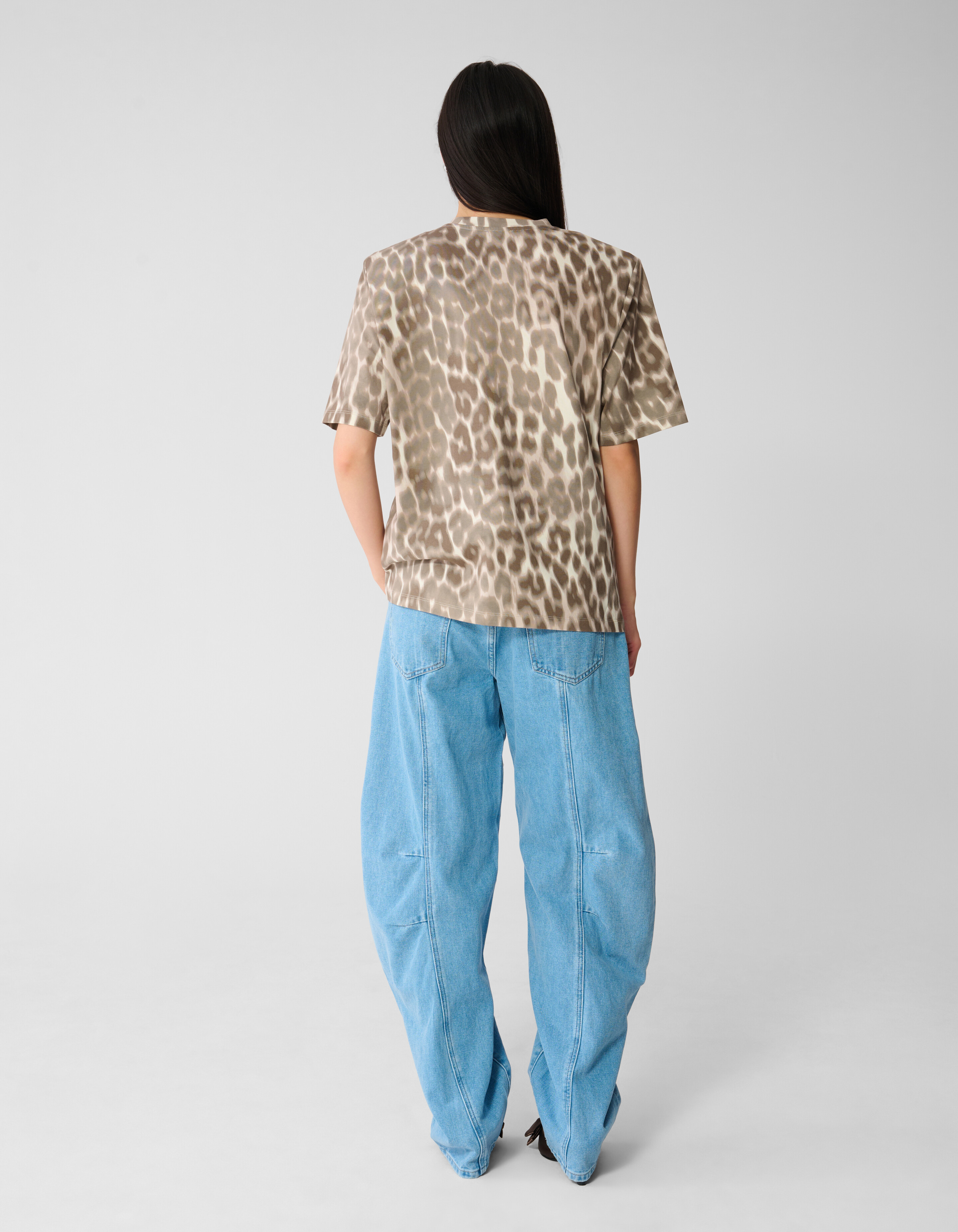 Leopard Padded T-shirt Lichtbruin SHOEBY WOMEN