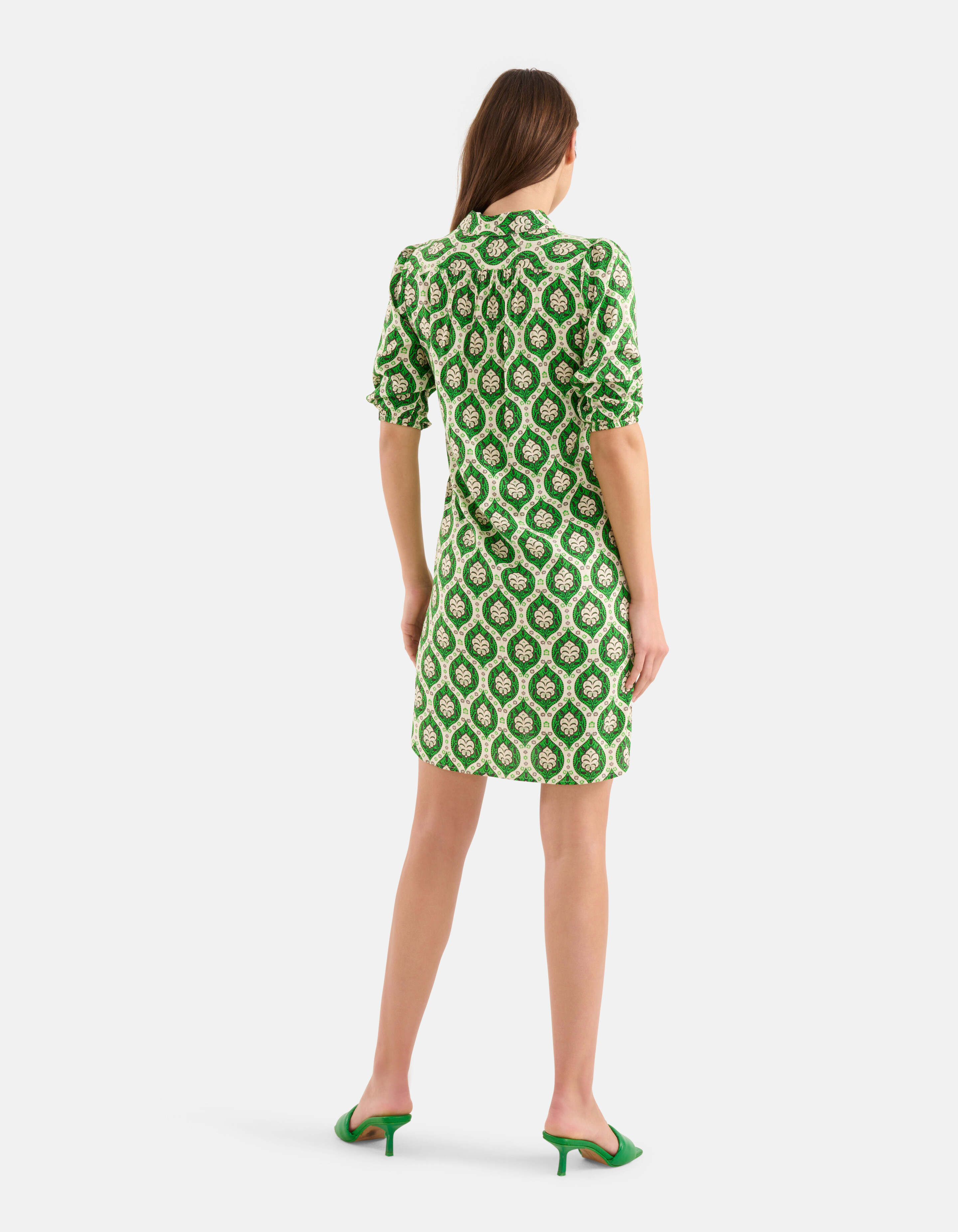 Printed Midi Jurk Groen SHOEBY WOMEN