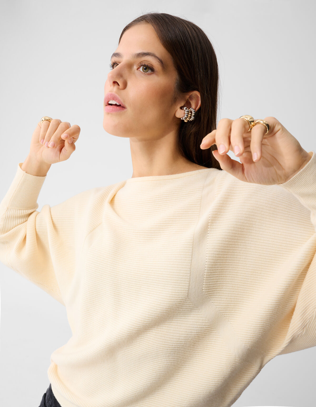 Oversized Trui Gebroken Wit SHOEBY WOMEN