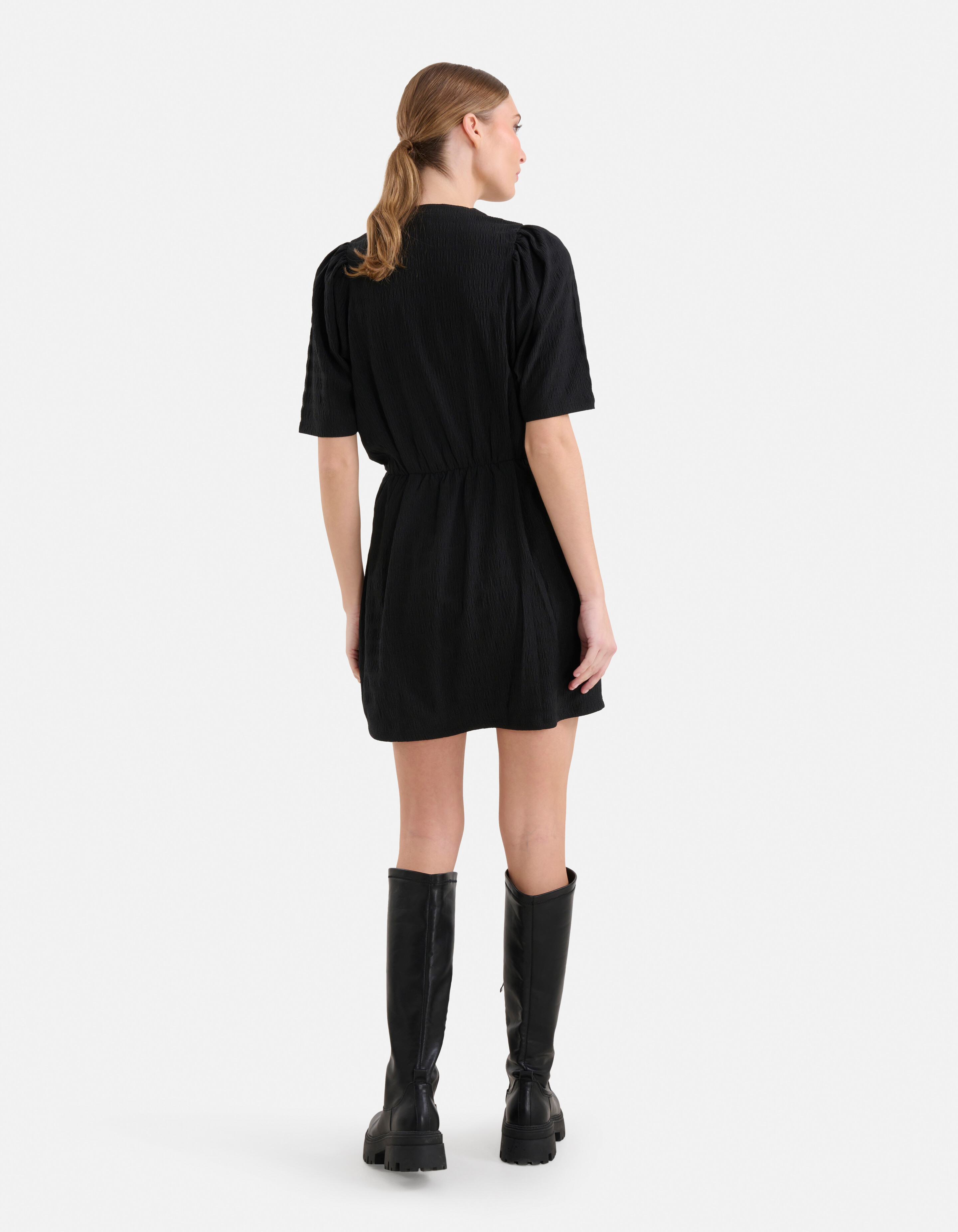 Crinkle Mini Jurk Zwart SHOEBY WOMEN