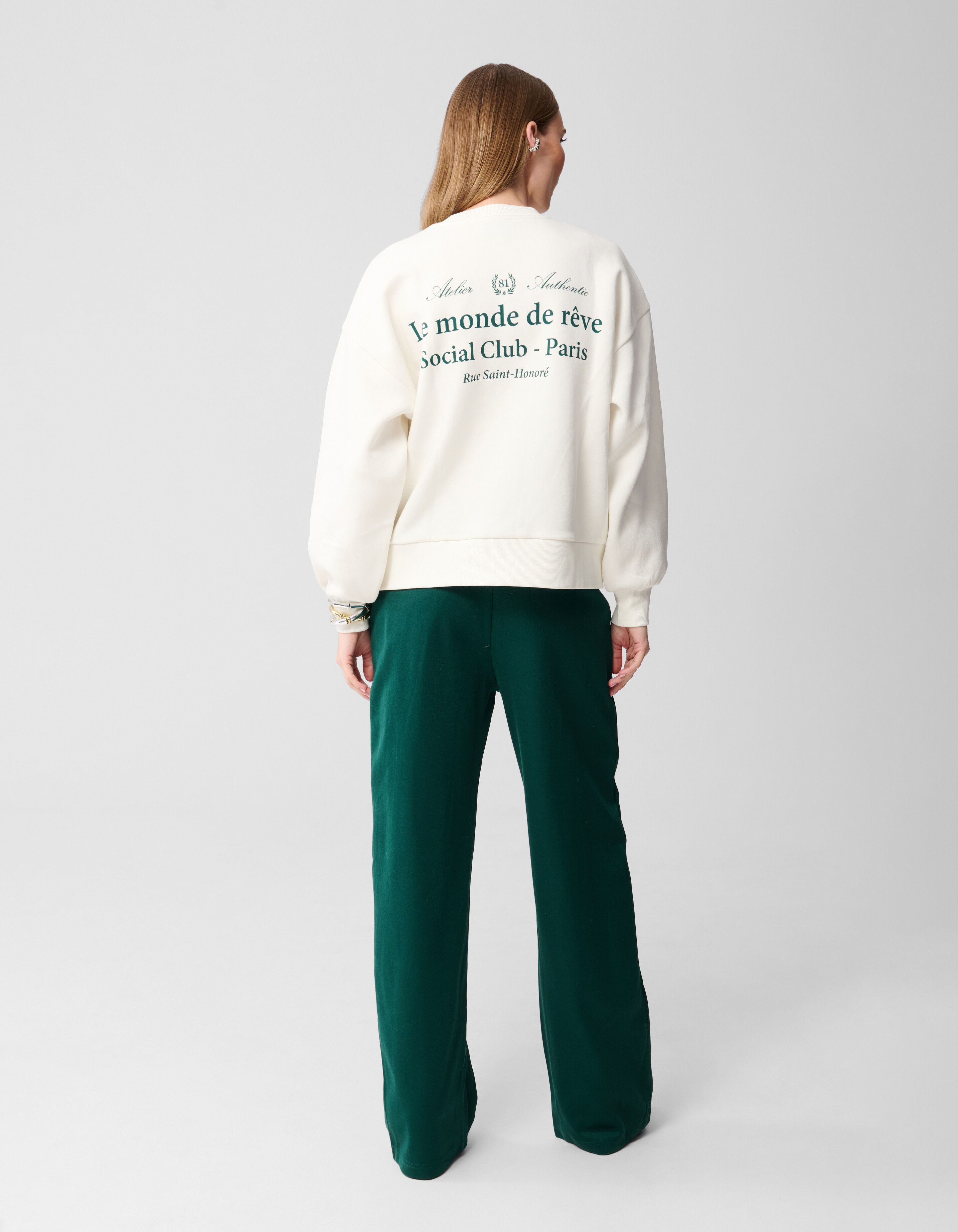 Social Club Artwork Sweater Gebroken Wit SHOEBY WOMEN