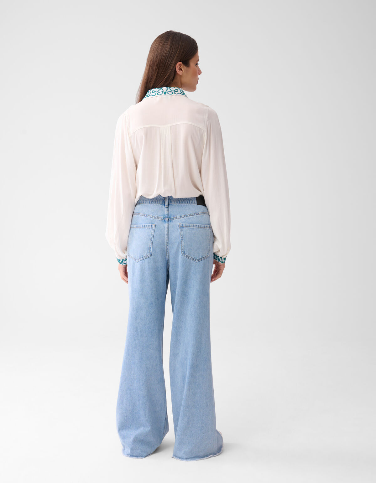 Cord Embroidery Blouse Gebroken Wit SHOEBY WOMEN