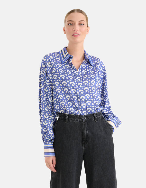 Grafische Retro Blouse Paars By Mieke SHOEBY WOMEN