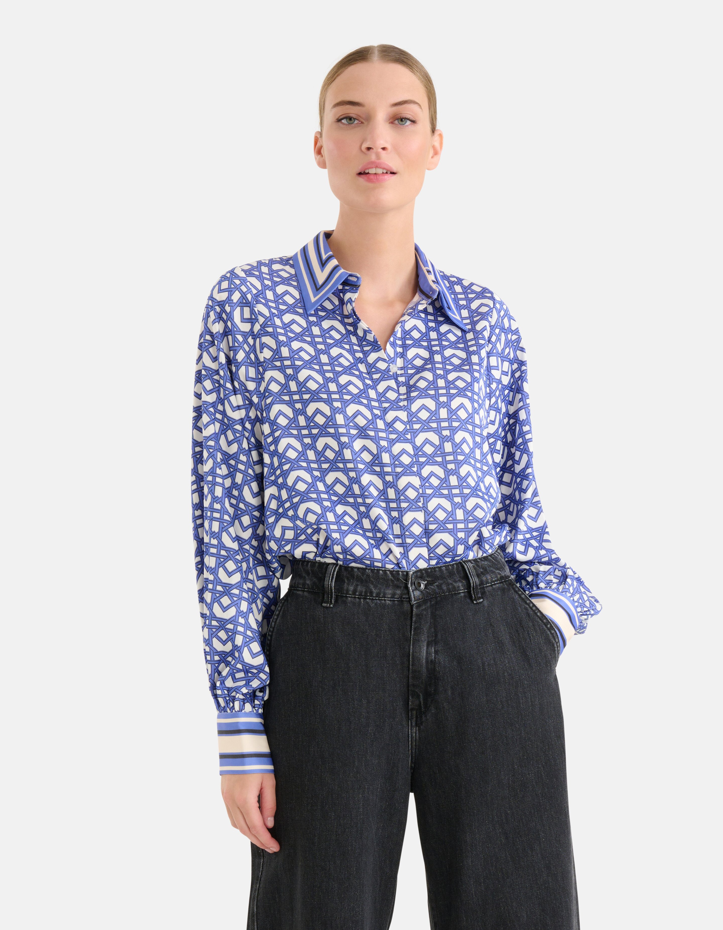 Grafische Retro Blouse Paars SHOEBY WOMEN