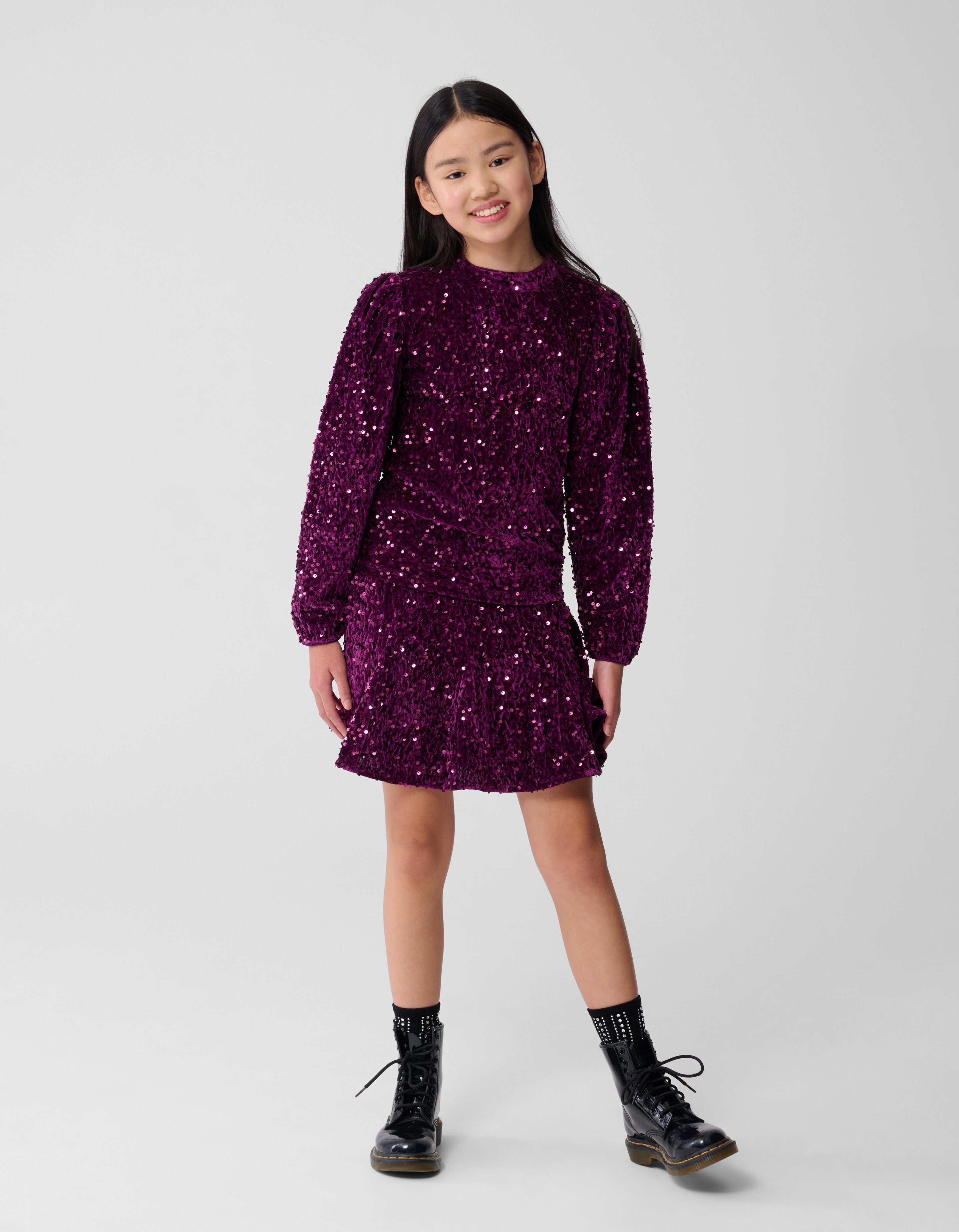 Sequin Mini Rok Donkerroze SHOEBY GIRLS