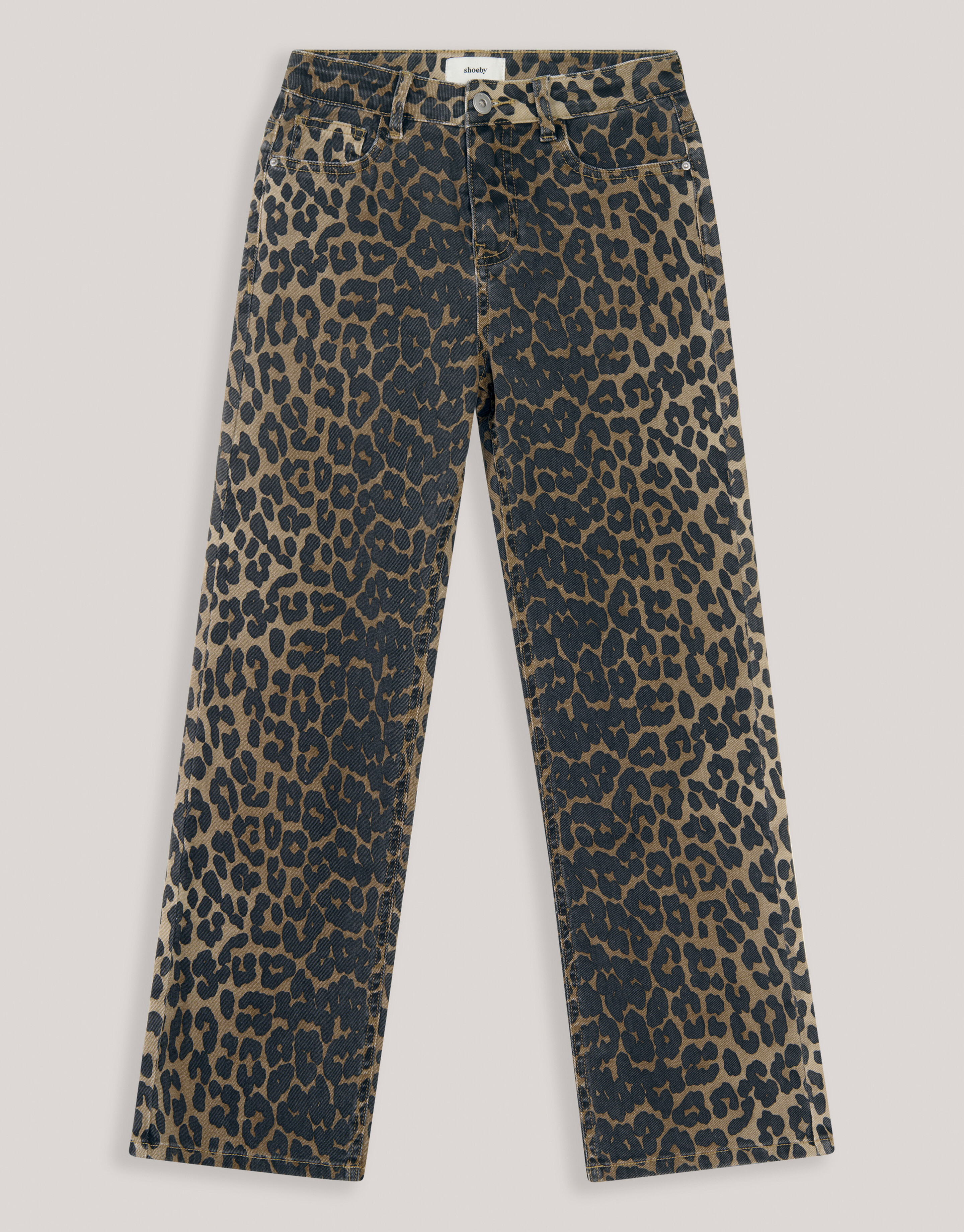 Leopard Straight Fit Broek Bruin SHOEBY GIRLS