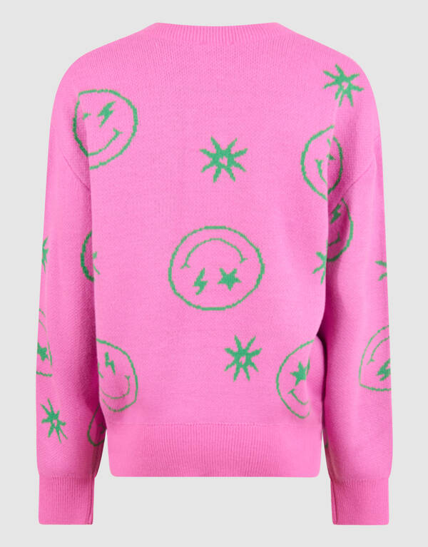 Smiley Sweater Roze SHOEBY GIRLS
