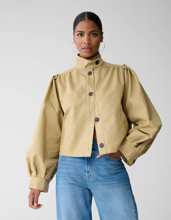 Cropped Trench Coat Lichtbruin SHOEBY WOMEN