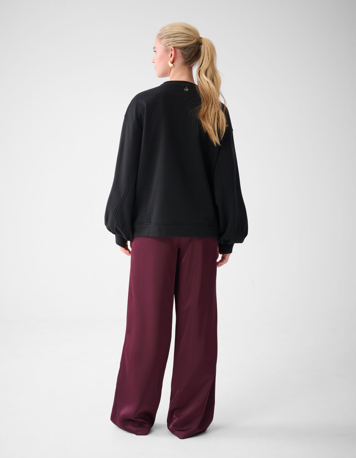 Satijnen Wide Leg Broek Donkerrood By Lonneke SHOEBY WOMEN
