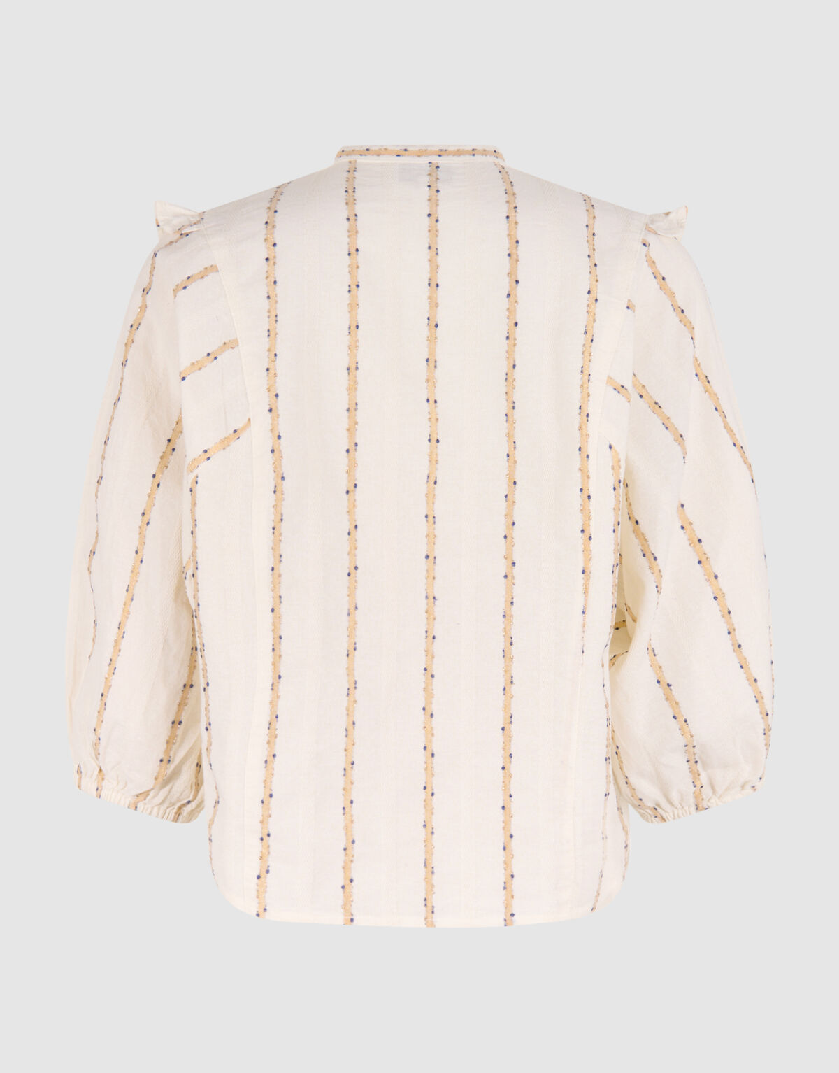 Jacquard Ruffle Blouse Gebroken Wit SHOEBY WOMEN