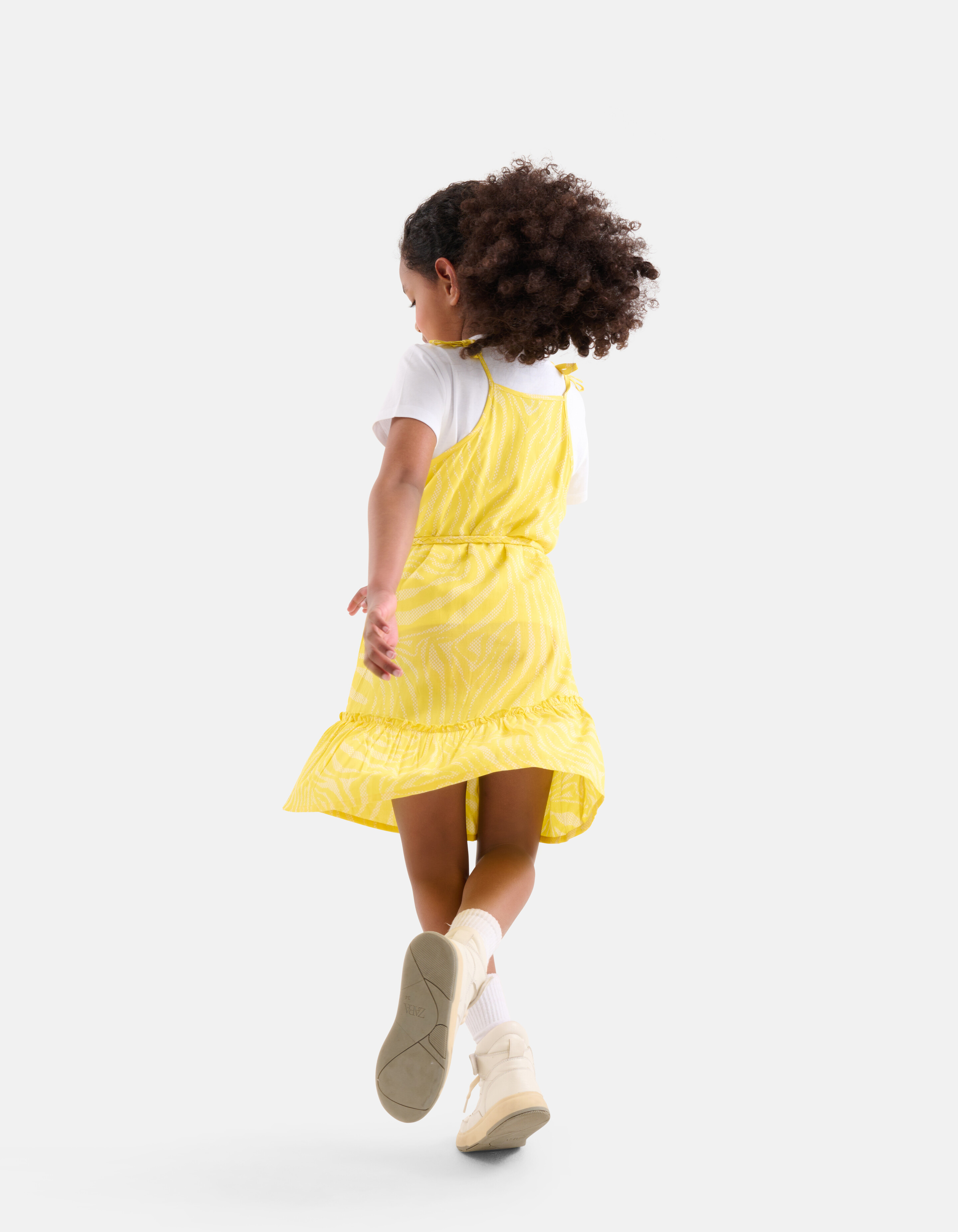 Zebra Print Jurk Geel SHOEBY GIRLS