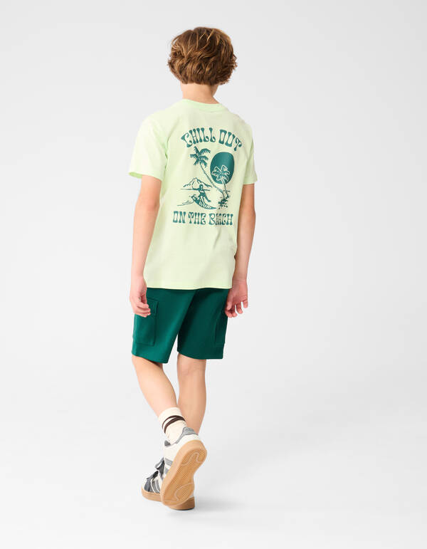 Beach Artwork T-shirt Lichtgroen SHOEBY BOYS