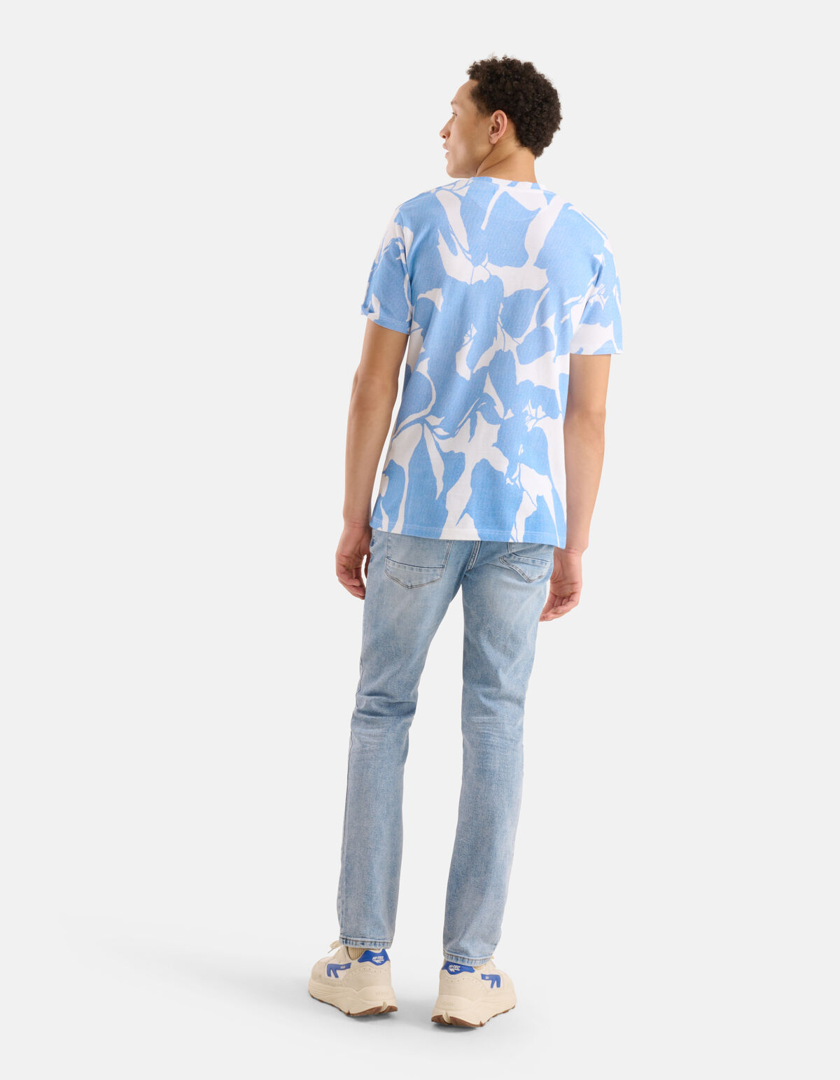 Waterprint T-shirt Blauw SHOEBY MEN