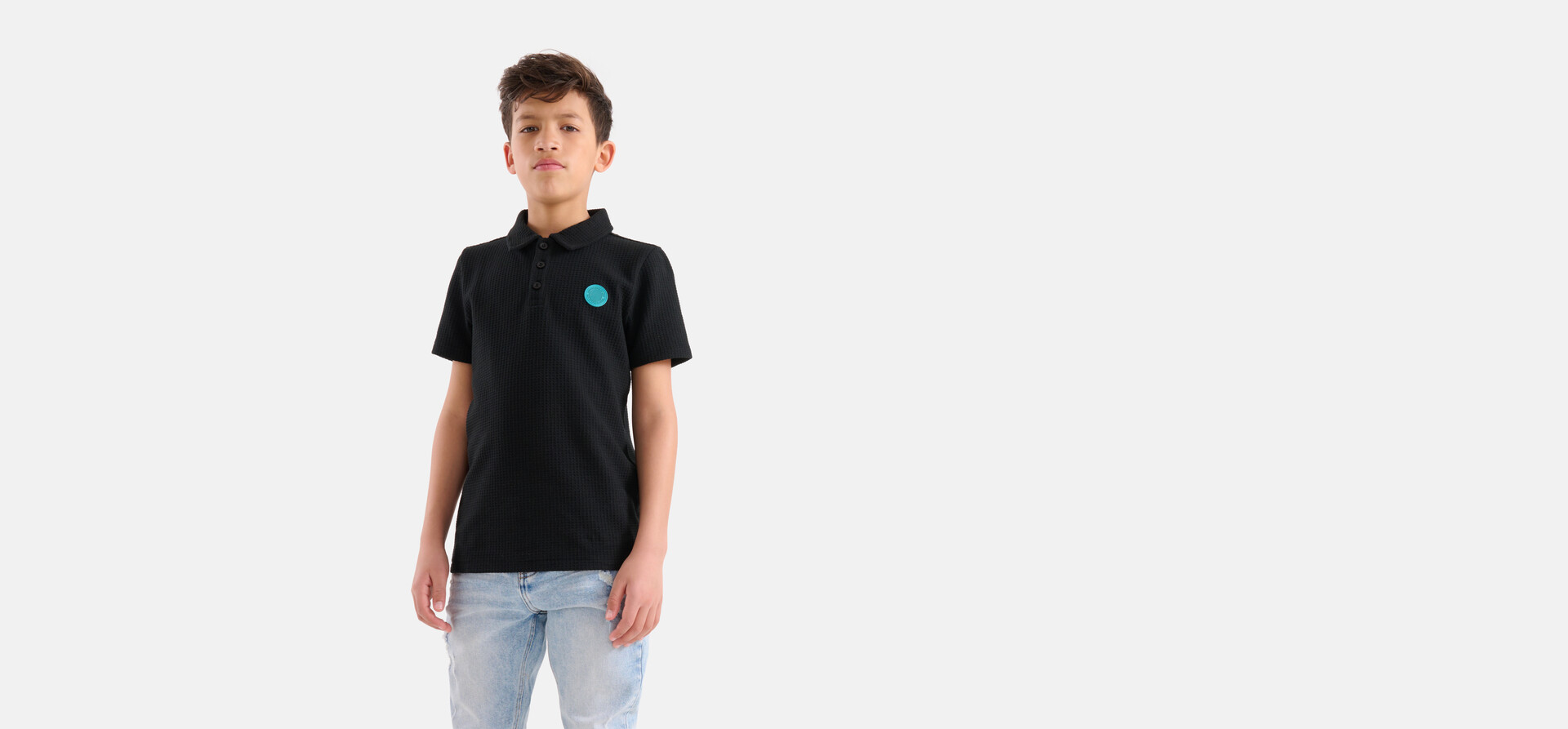 Structuur Polo Zwart SHOEBY BOYS