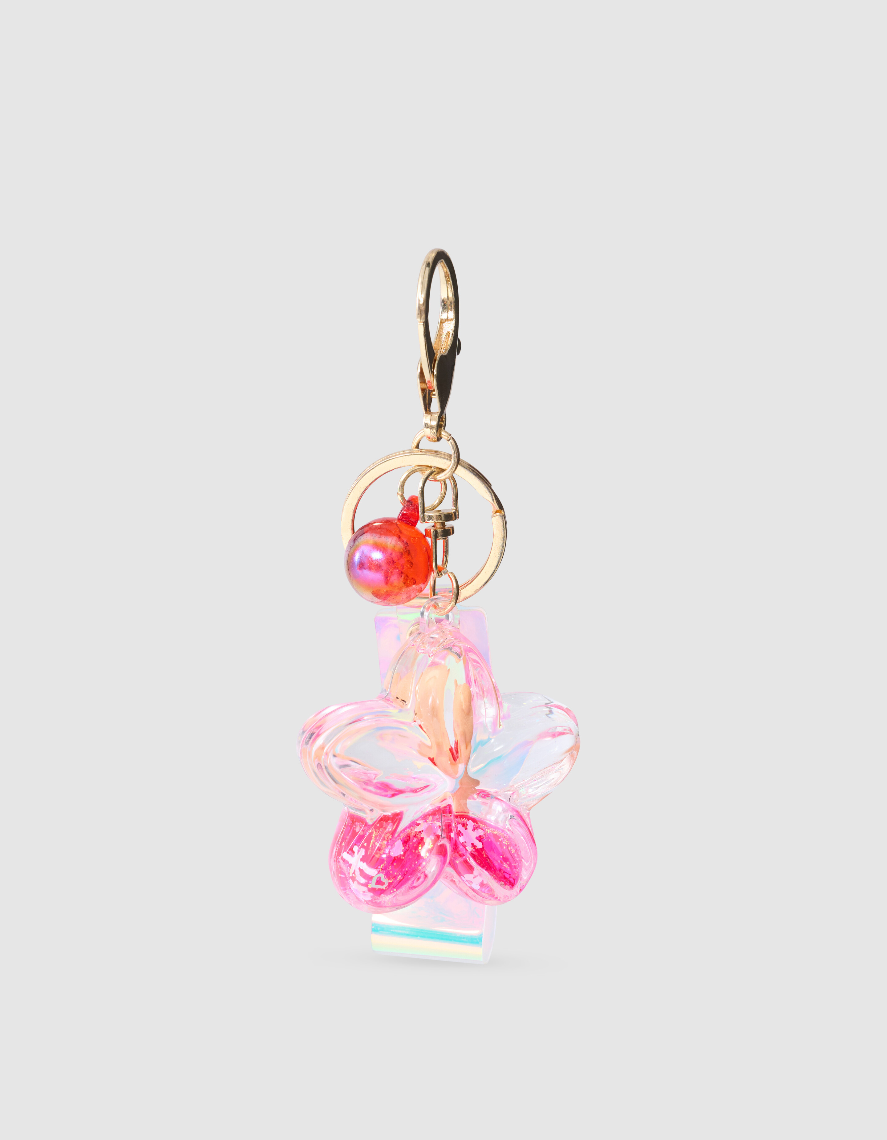Bloem Sleutelhanger Donkerroze SHOEBY ACCESSOIRES
