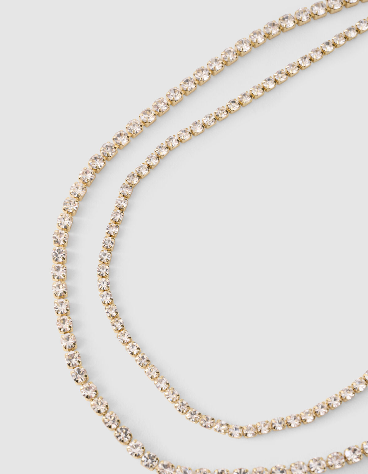 Double Layer Strass Ketting Goud SHOEBY ACCESSOIRES
