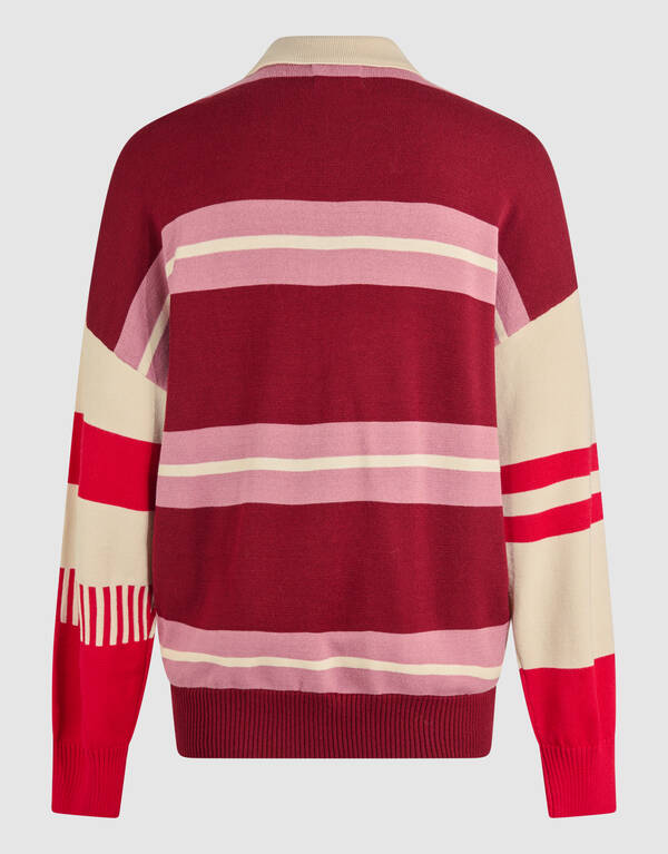 Oversized Rugby Knit Trui Roze SHOEBY WOMEN