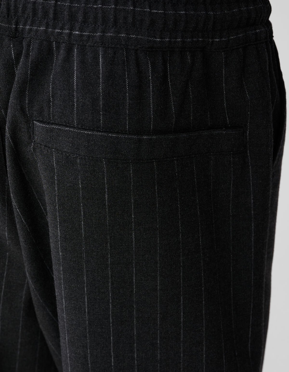 Pinstripe Wide Leg Broek Donkergrijs SHOEBY BOYS