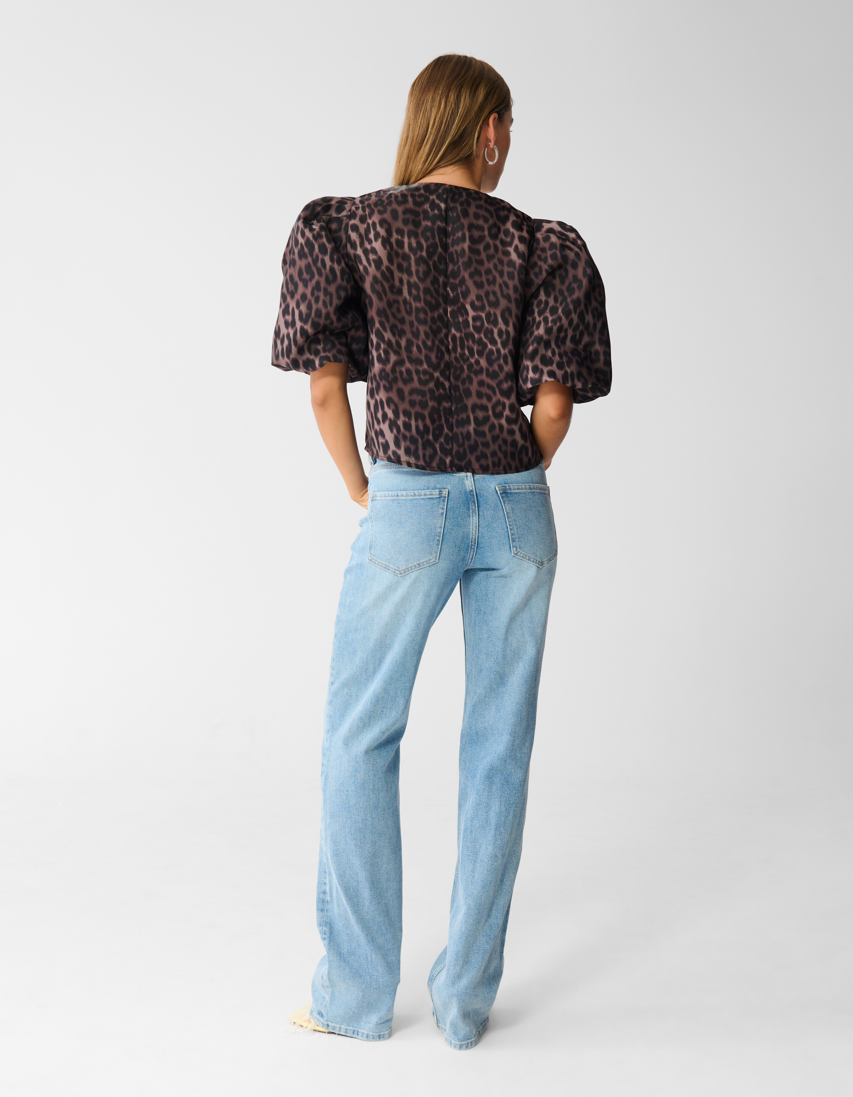 Puff Leopard Blouse Donkerbruin SHOEBY WOMEN