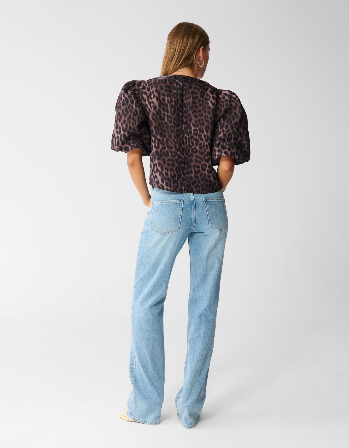 Puff Leopard Blouse Donkerbruin SHOEBY WOMEN