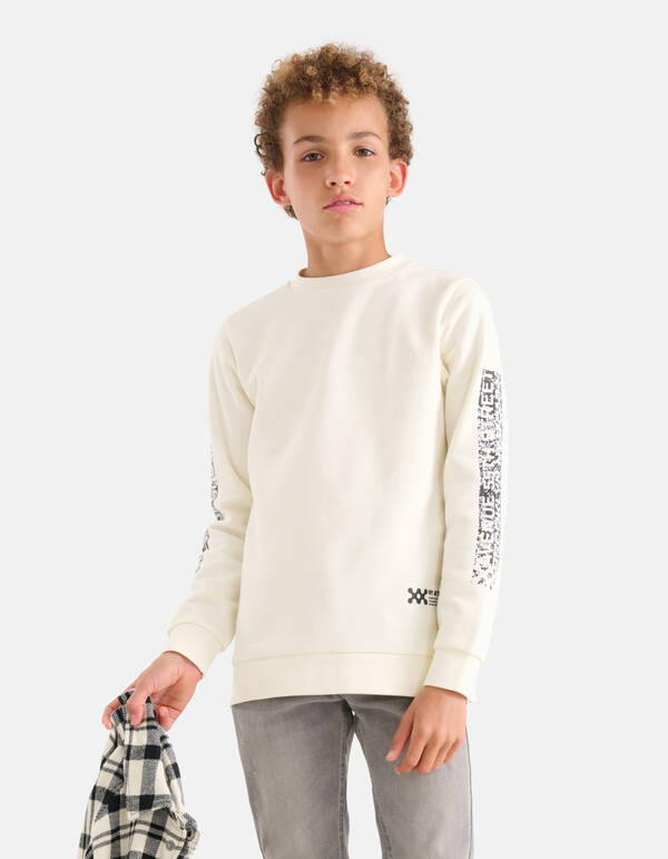 Printed Sweater Gebroken Wit SHOEBY BOYS