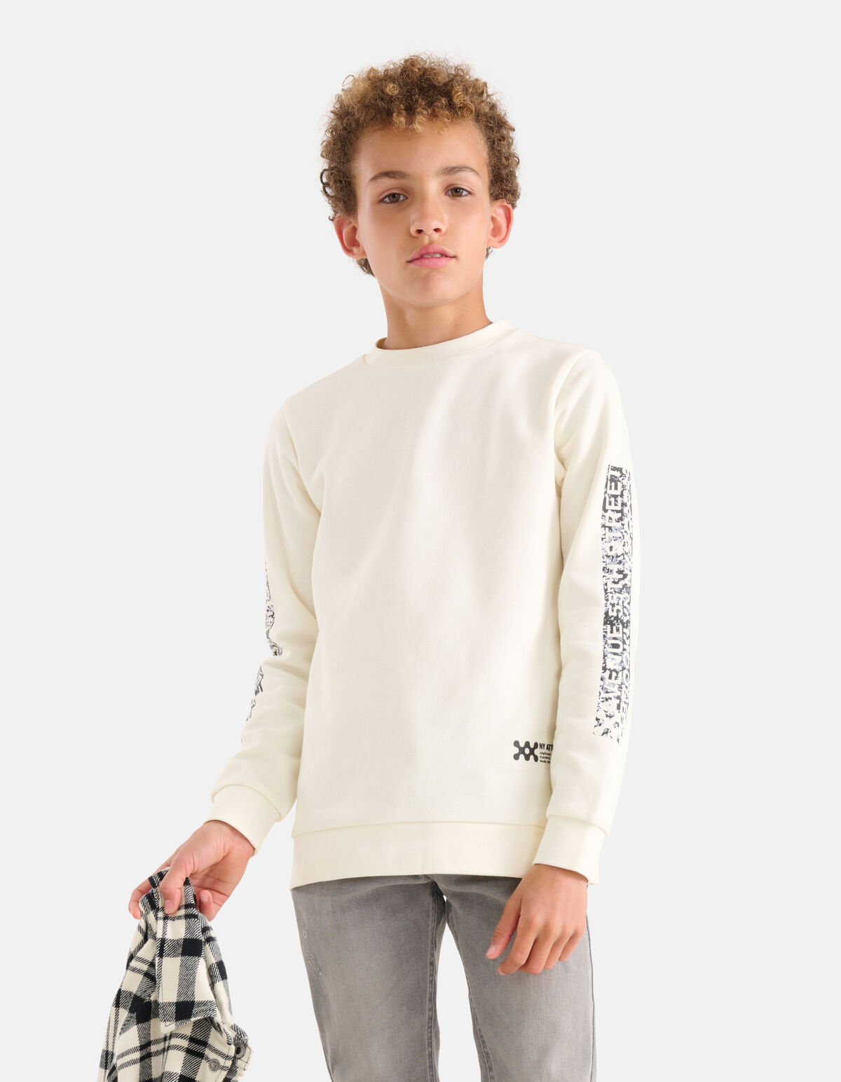 Printed Sweater Gebroken Wit SHOEBY BOYS