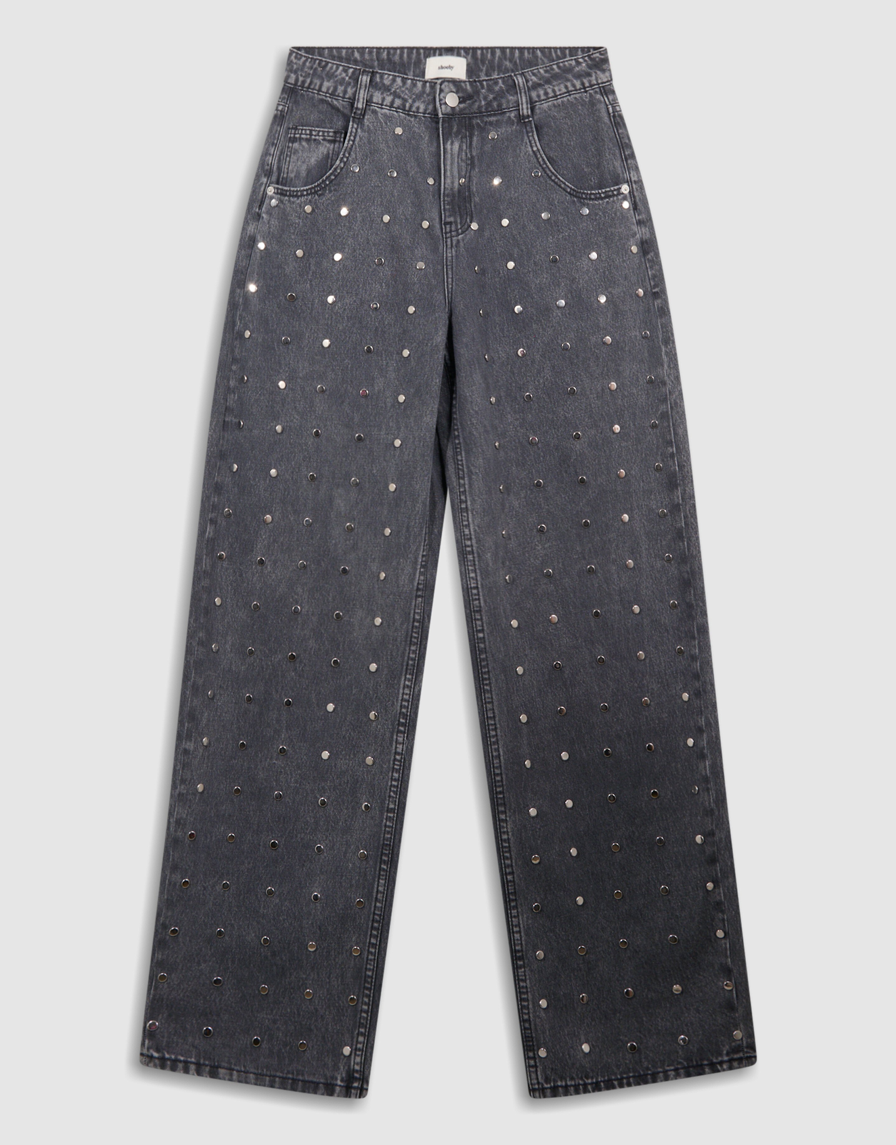 Studs Wide Leg Jeans Grijs SHOEBY WOMEN