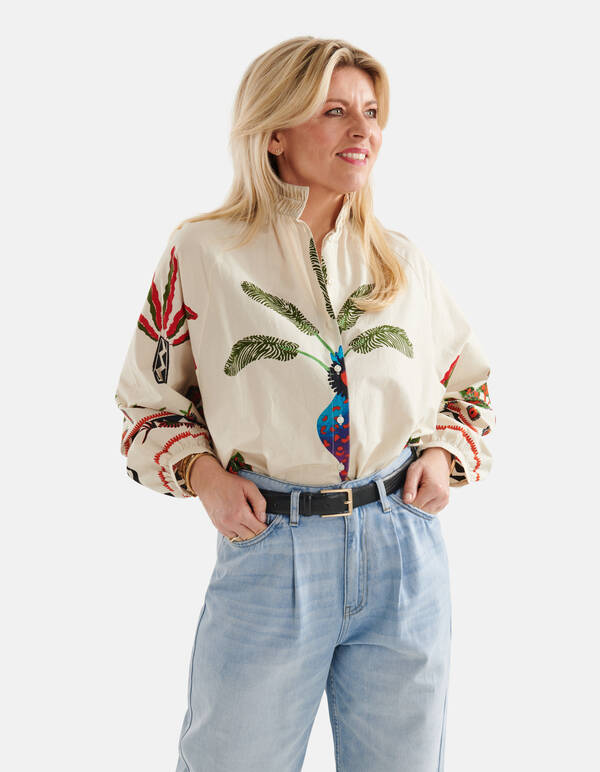 Printed Blouse Gebroken Wit By Lonneke SHOEBY WOMEN