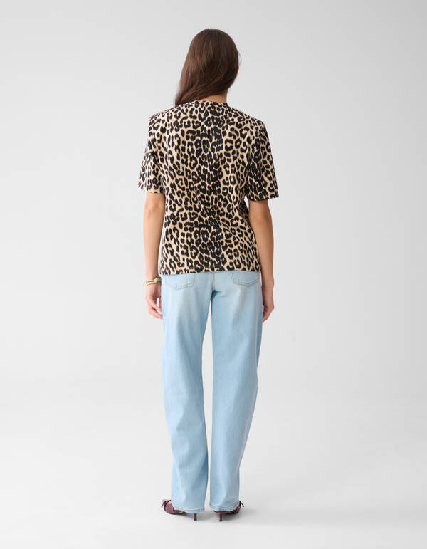 Padded Leopard T-shirt Bruin SHOEBY WOMEN