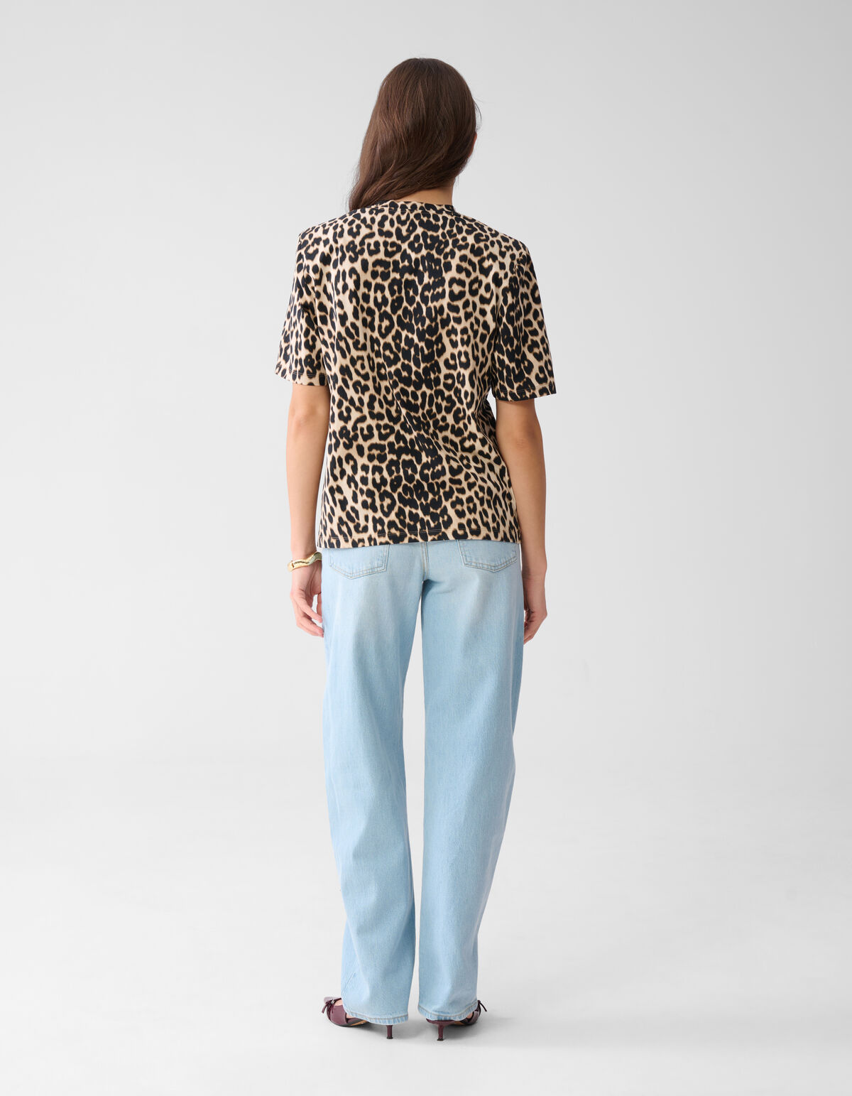 Padded Leopard T-shirt Bruin SHOEBY WOMEN