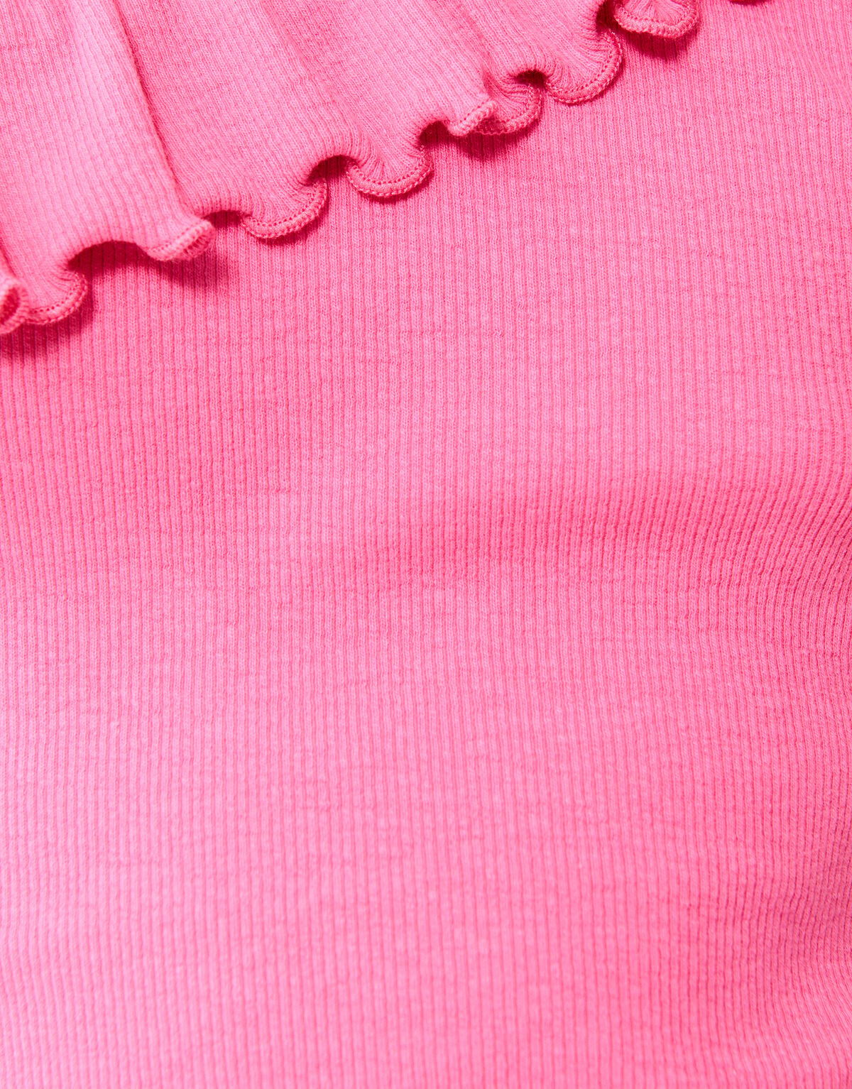 One Shoulder Rib Top Roze SHOEBY GIRLS