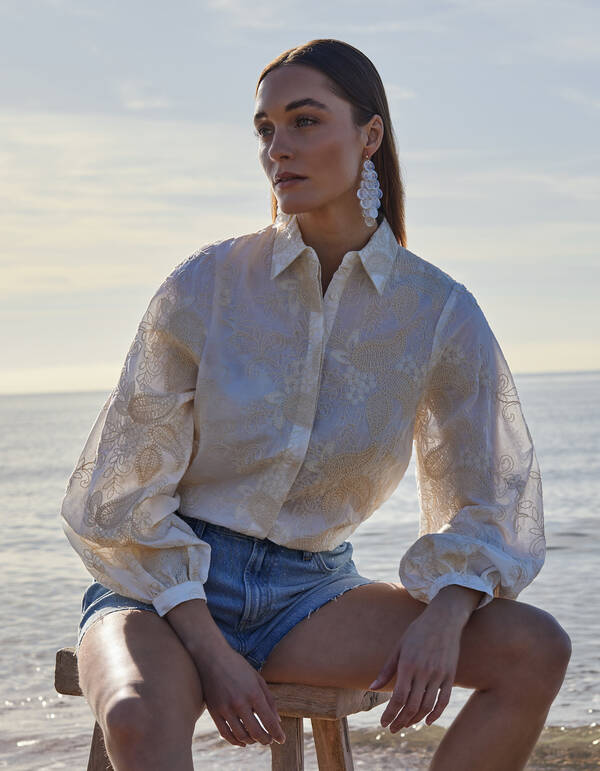 Embroidery Blouse Gebroken Wit By Mieke SHOEBY WOMEN